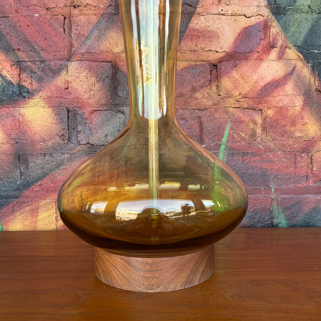 Wayne Husted for Blenko 5815 Jonquil Lemon Glass Table Lamp Mid-Century Modern