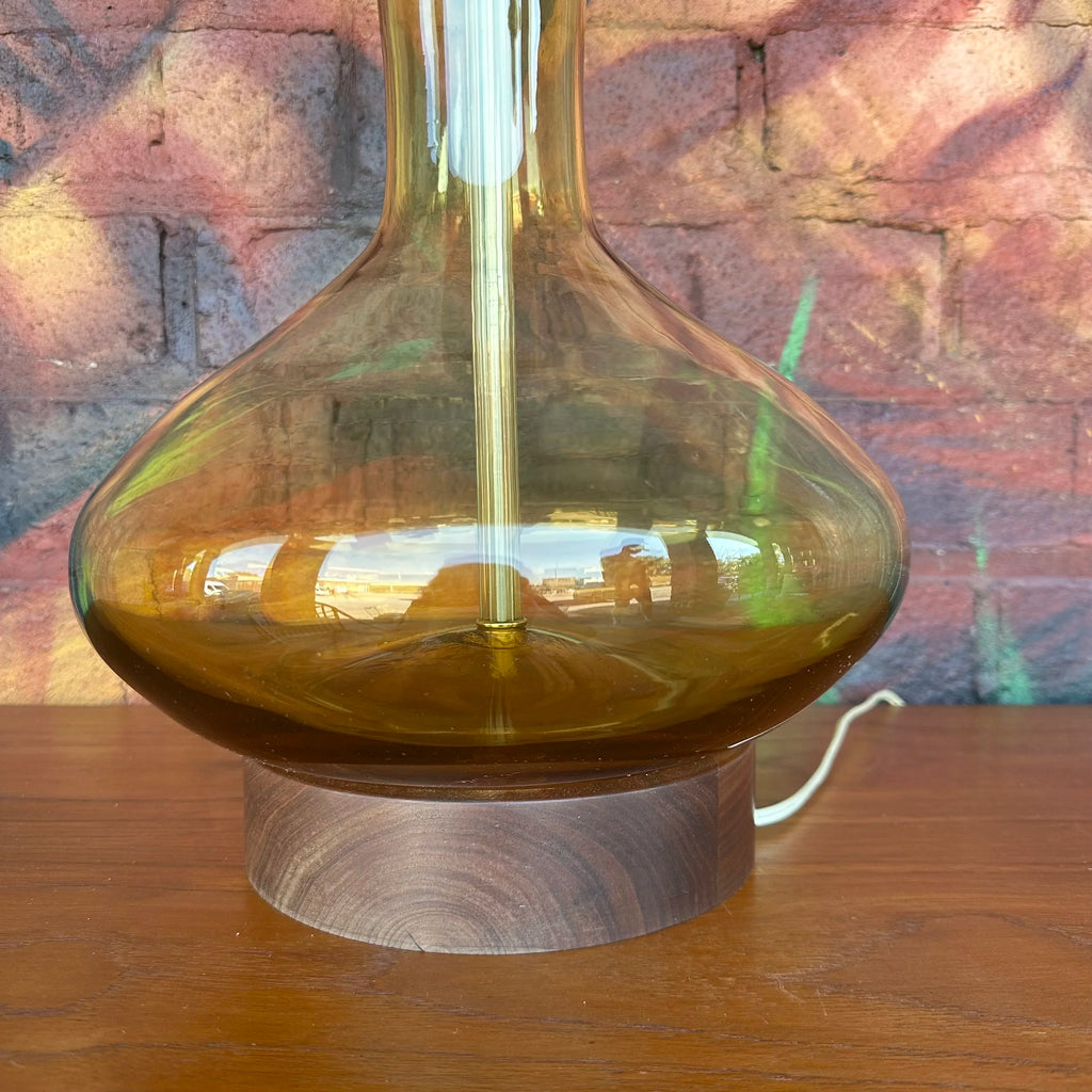Wayne Husted for Blenko 5815 Jonquil Lemon Glass Table Lamp Mid-Century Modern