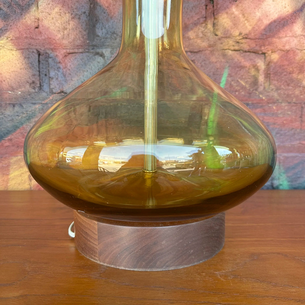 Wayne Husted for Blenko 5815 Jonquil Lemon Glass Table Lamp Mid-Century Modern