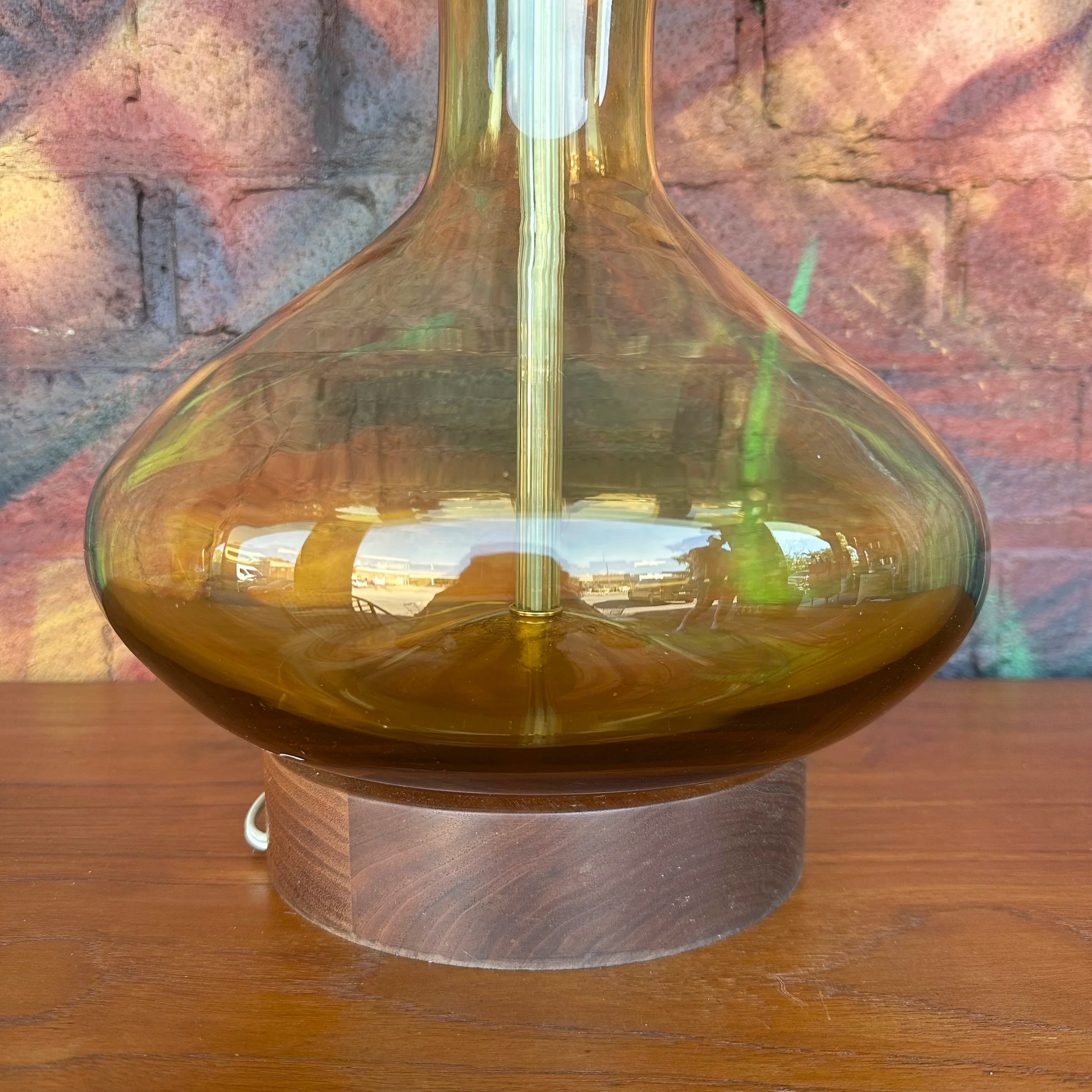 Wayne Husted for Blenko 5815 Jonquil Lemon Glass Table Lamp Mid-Century Modern