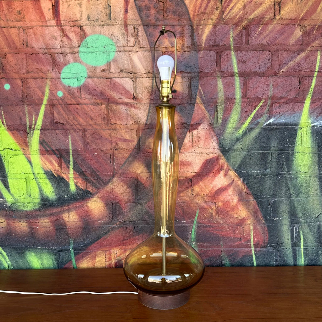 Wayne Husted for Blenko 5815 Jonquil Lemon Glass Table Lamp Mid-Century Modern