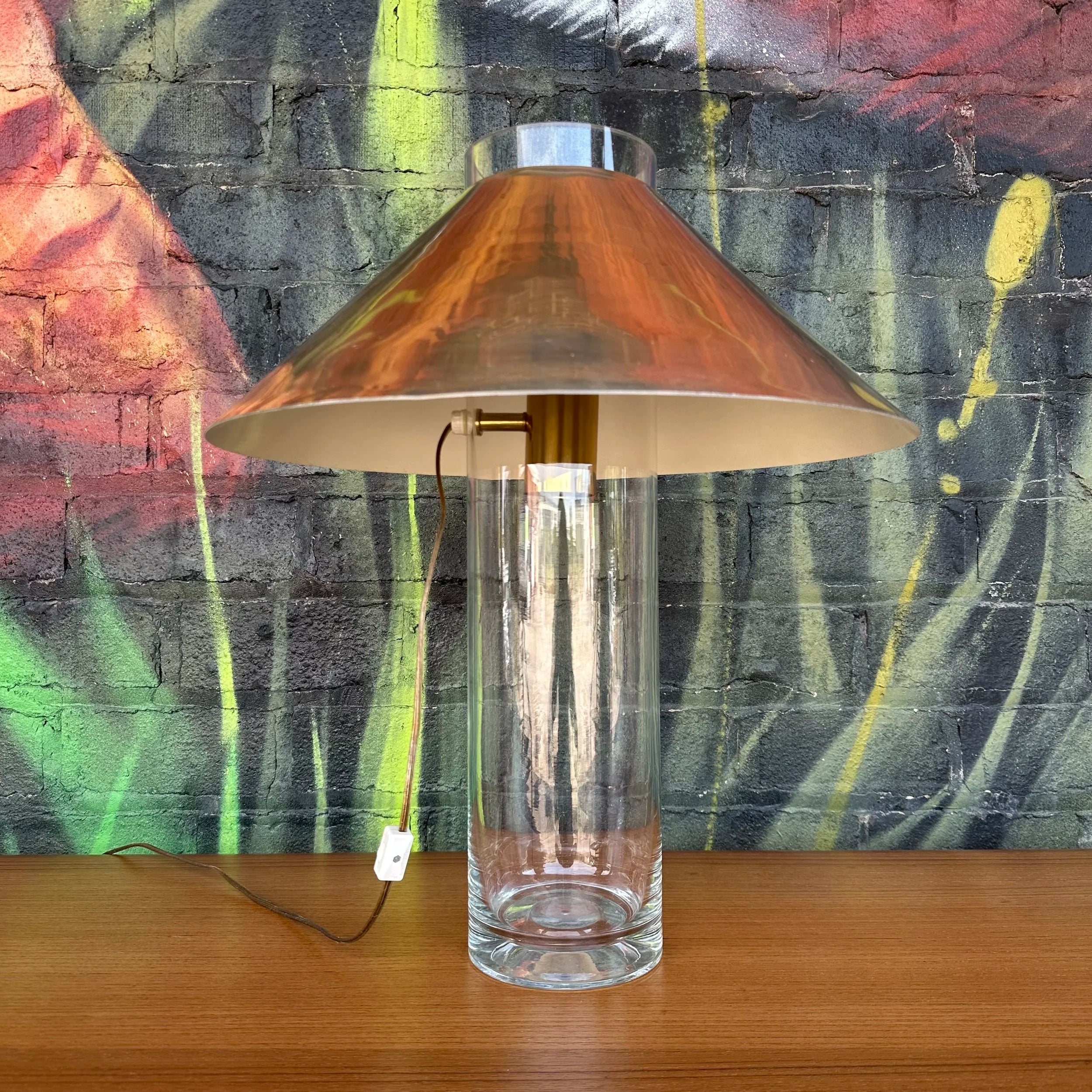Paul Mayen for Habitat Glass and Metal Table Lamp