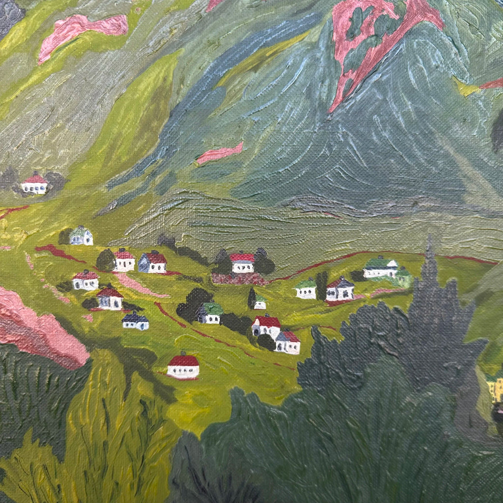 1950 Landscape Painting of Manitou Springs, Colorado by Dorothy F. Wetz
