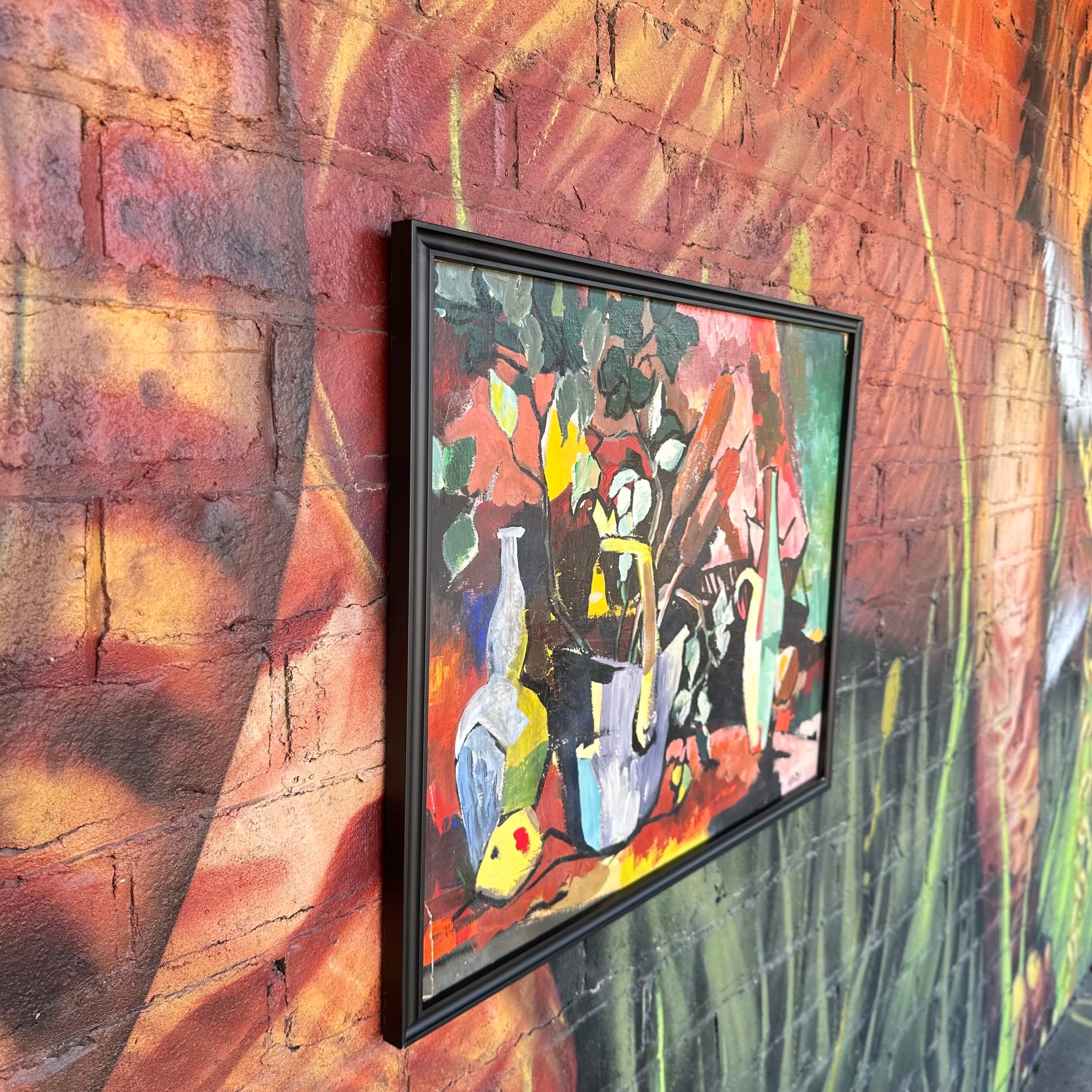 Framed Abstract Still Life Painting by “Getz”