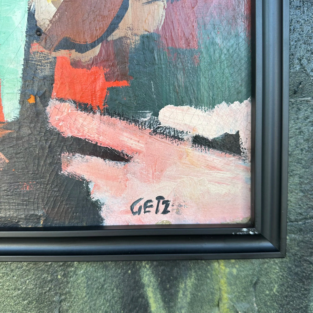 Framed Abstract Still Life Painting by “Getz”