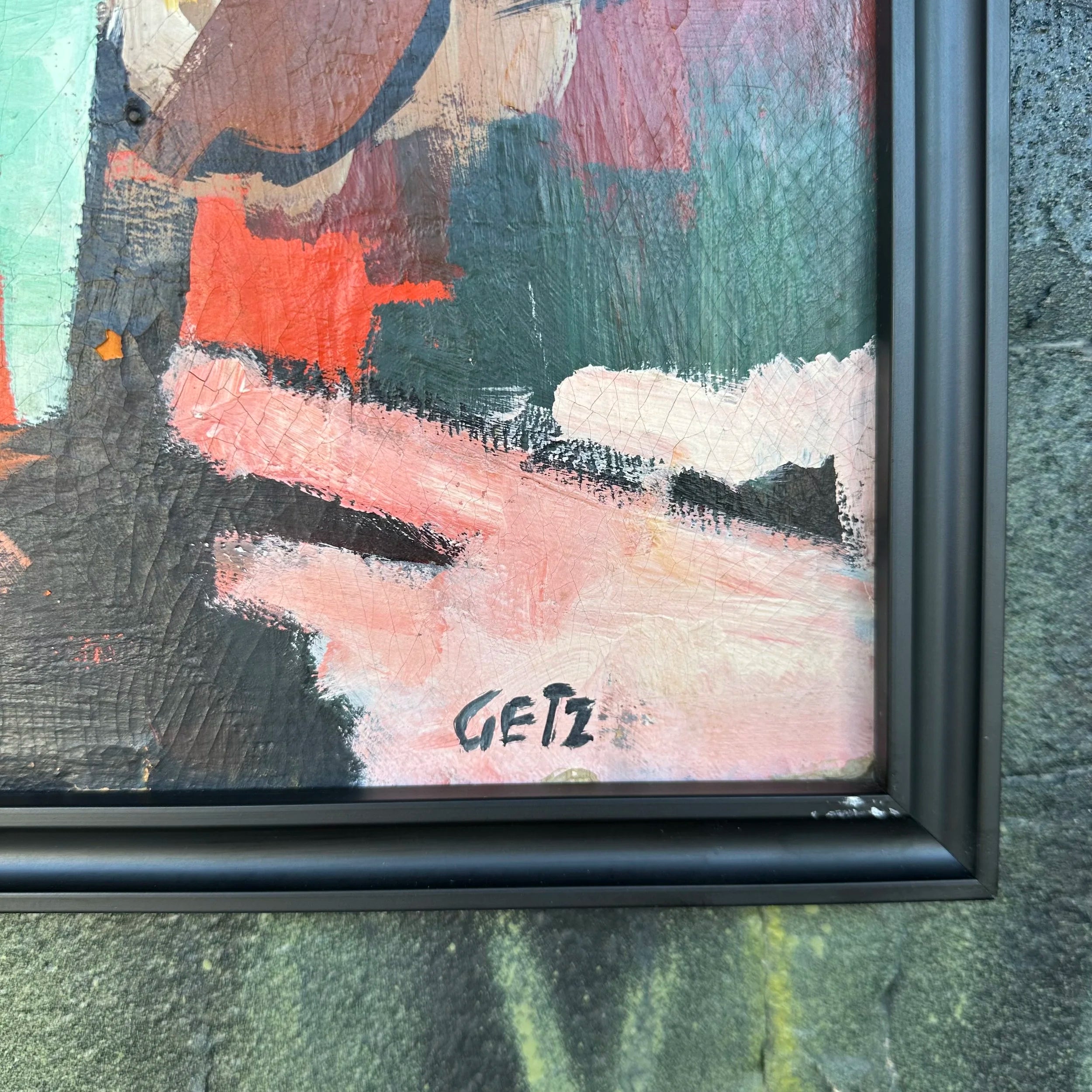 Framed Abstract Still Life Painting by “Getz”