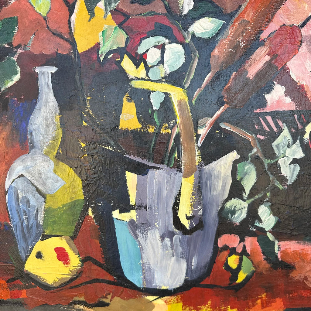 Framed Abstract Still Life Painting by “Getz”