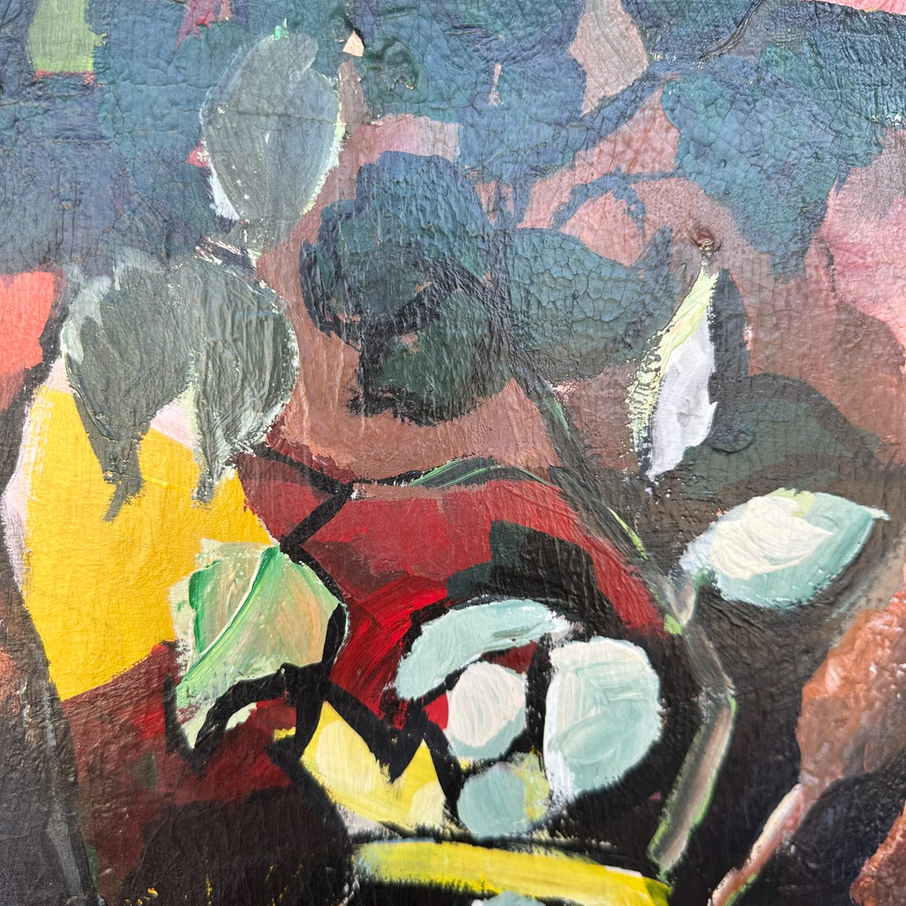 Framed Abstract Still Life Painting by “Getz”