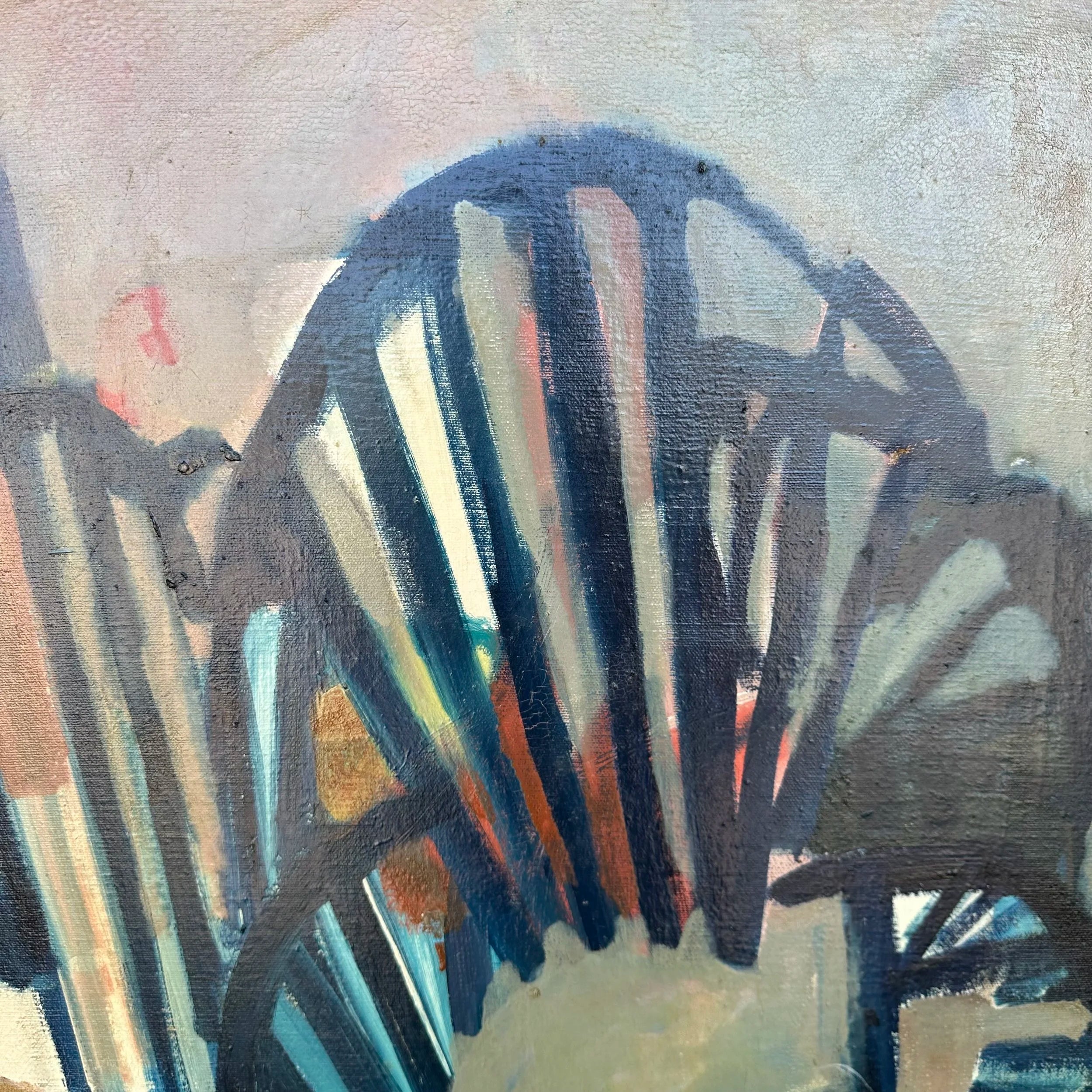 Mid 20th Century Framed Abstract Painting by Rolf P. Velmin