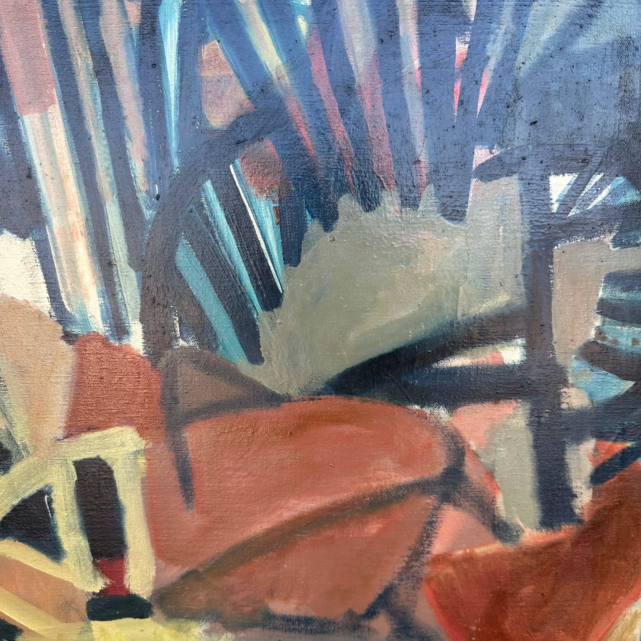Mid 20th Century Framed Abstract Painting by Rolf P. Velmin
