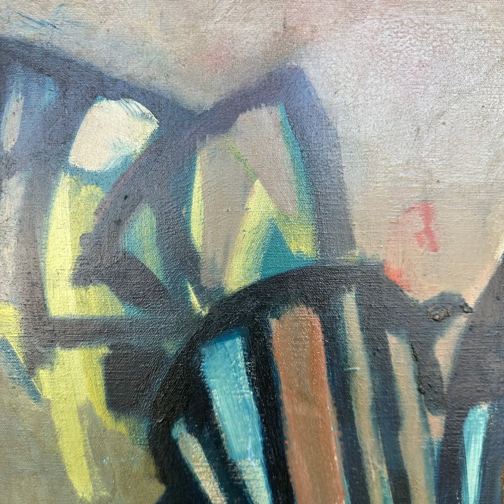 Mid 20th Century Framed Abstract Painting by Rolf P. Velmin