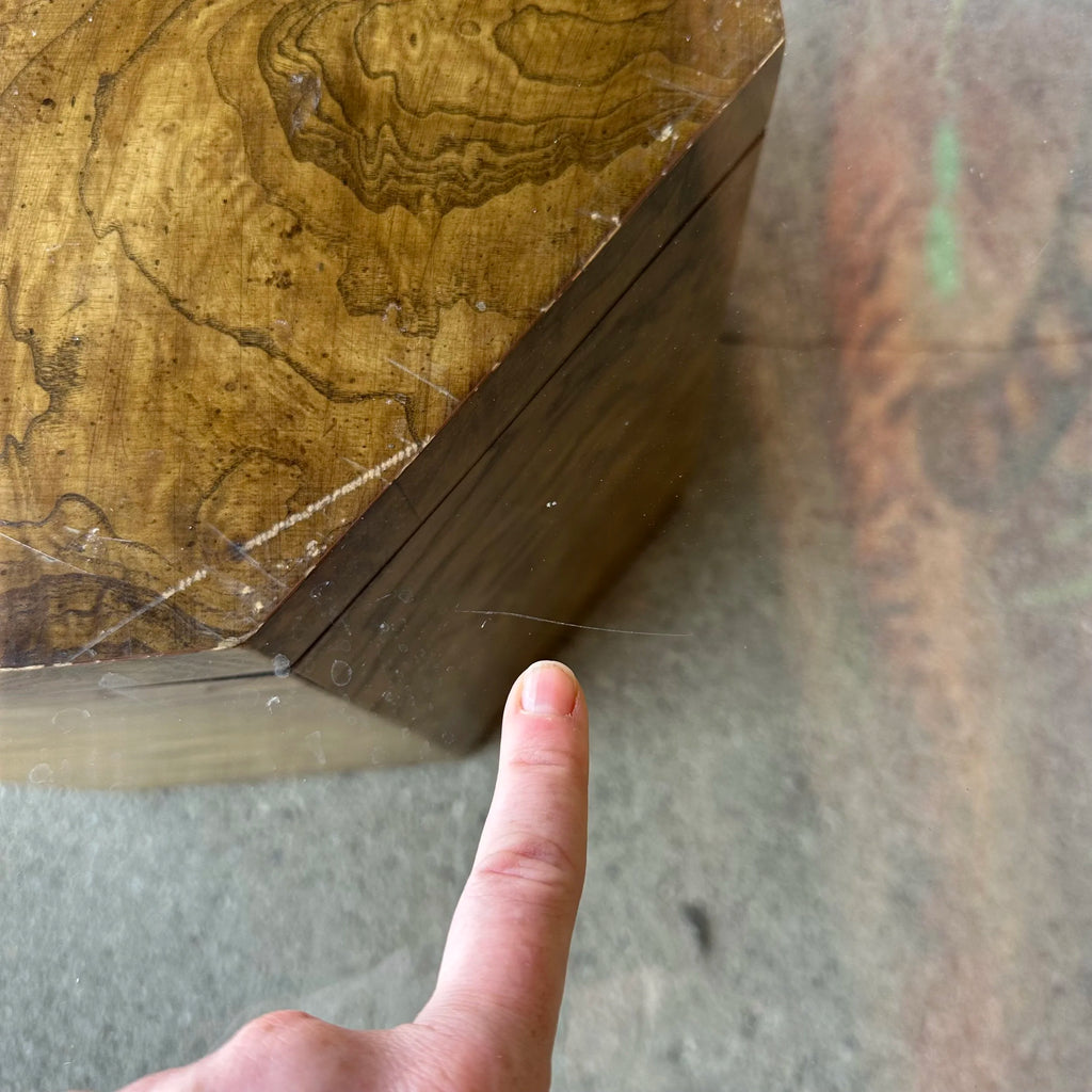 Lane Walnut Burl Octagonal Coffee Table Mid Century Modern