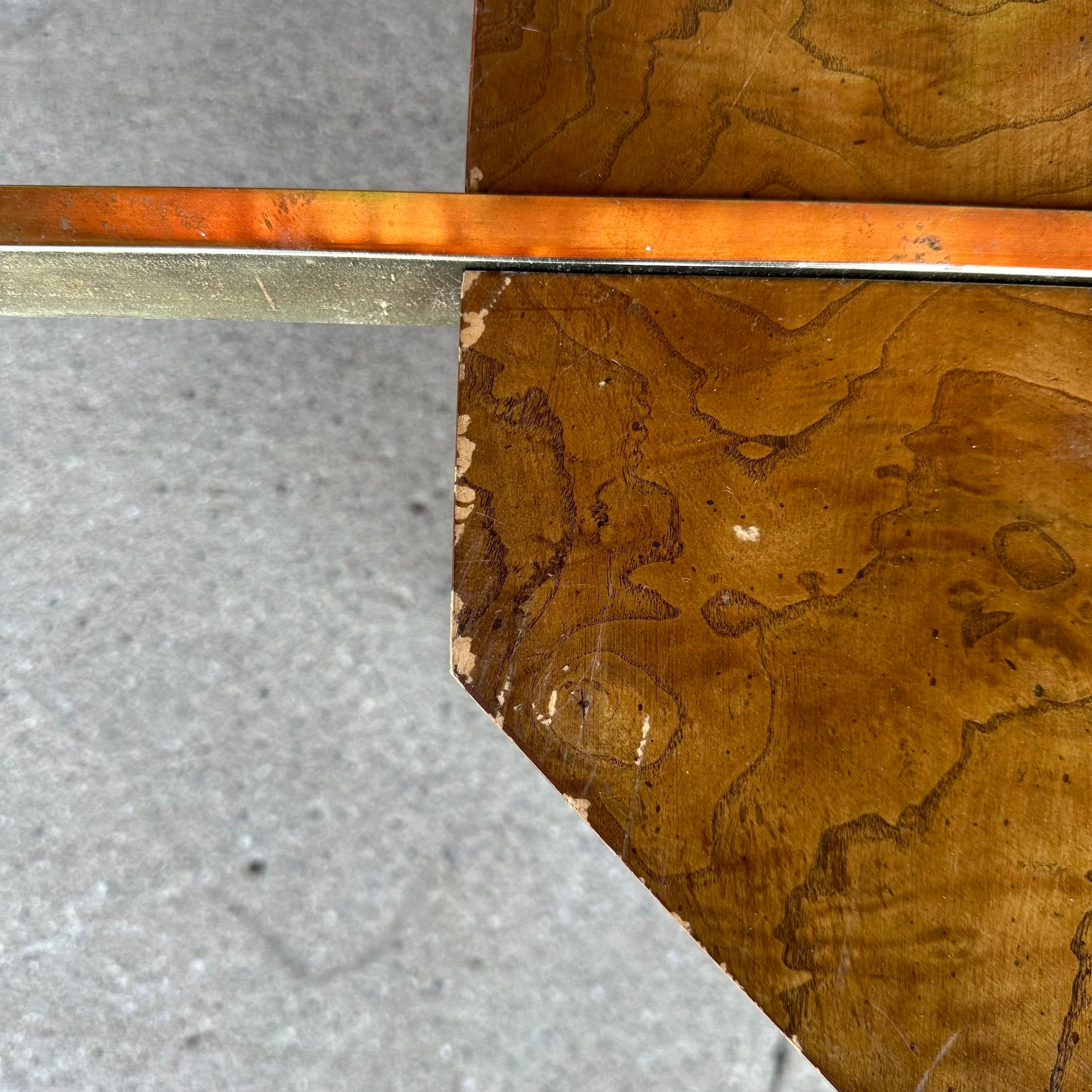 Lane Walnut Burl Octagonal Coffee Table Mid Century Modern