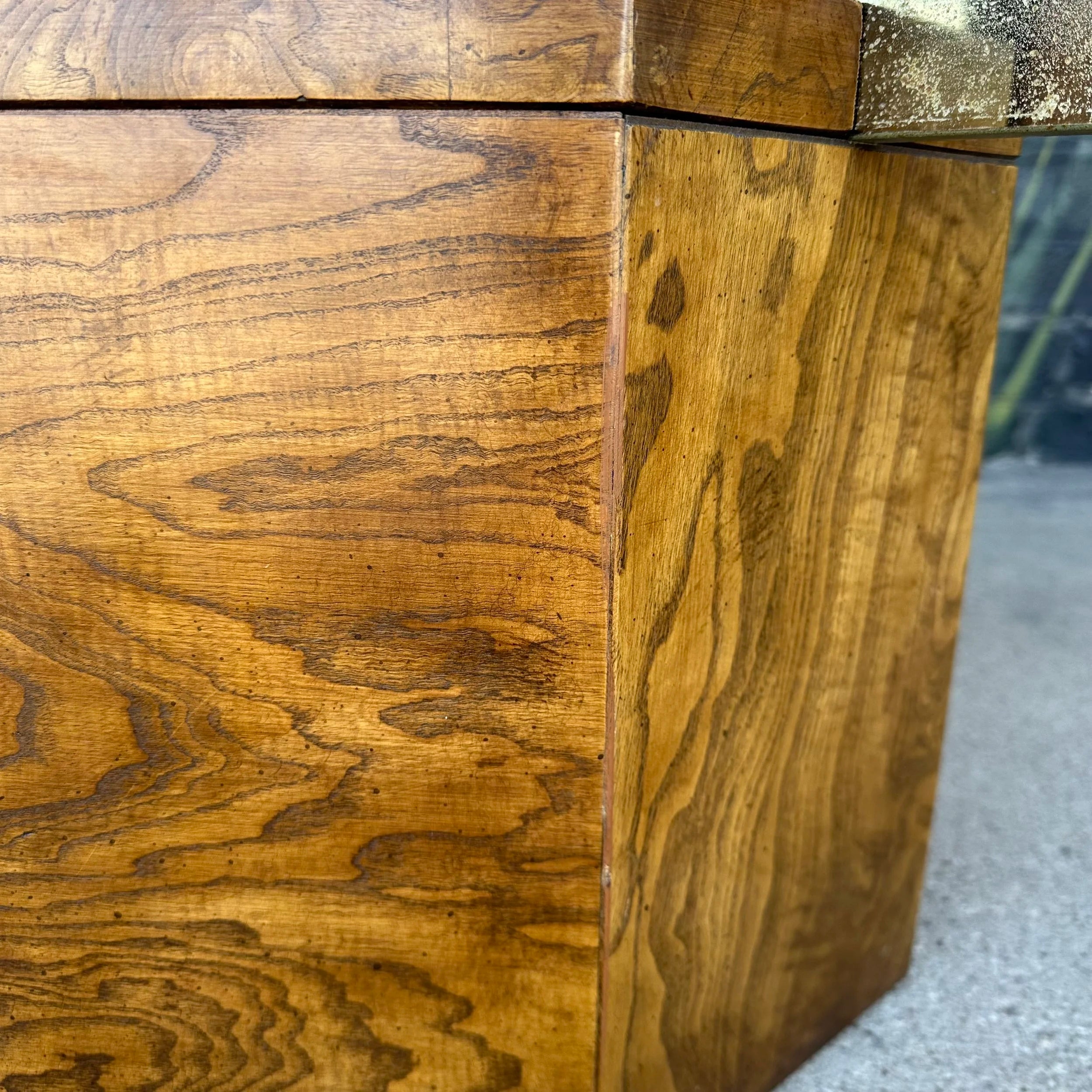 Lane Walnut Burl Octagonal Coffee Table Mid Century Modern