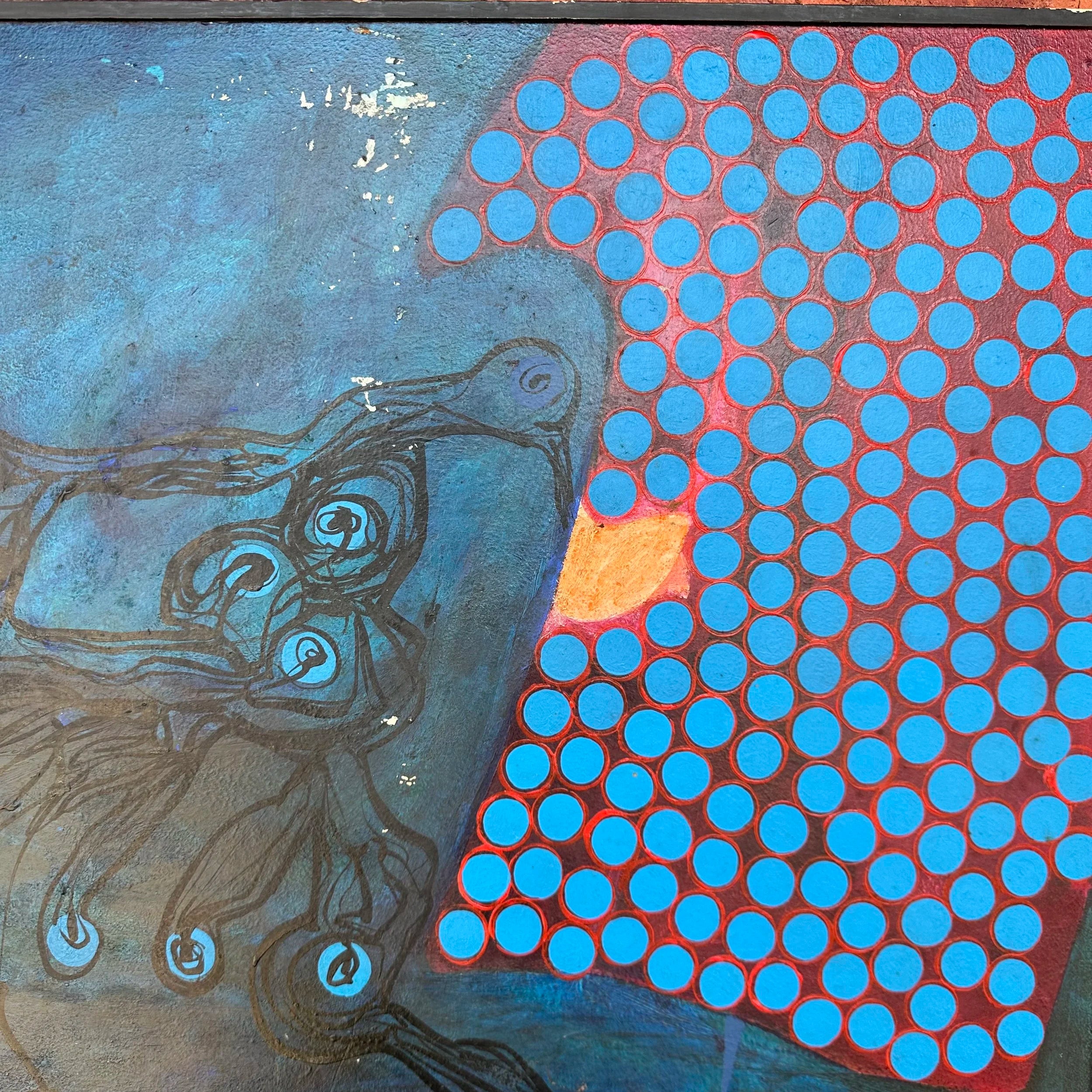 Mid 20th Century Framed Painting Titled “Thalo Formations” by H Norman Schnepf