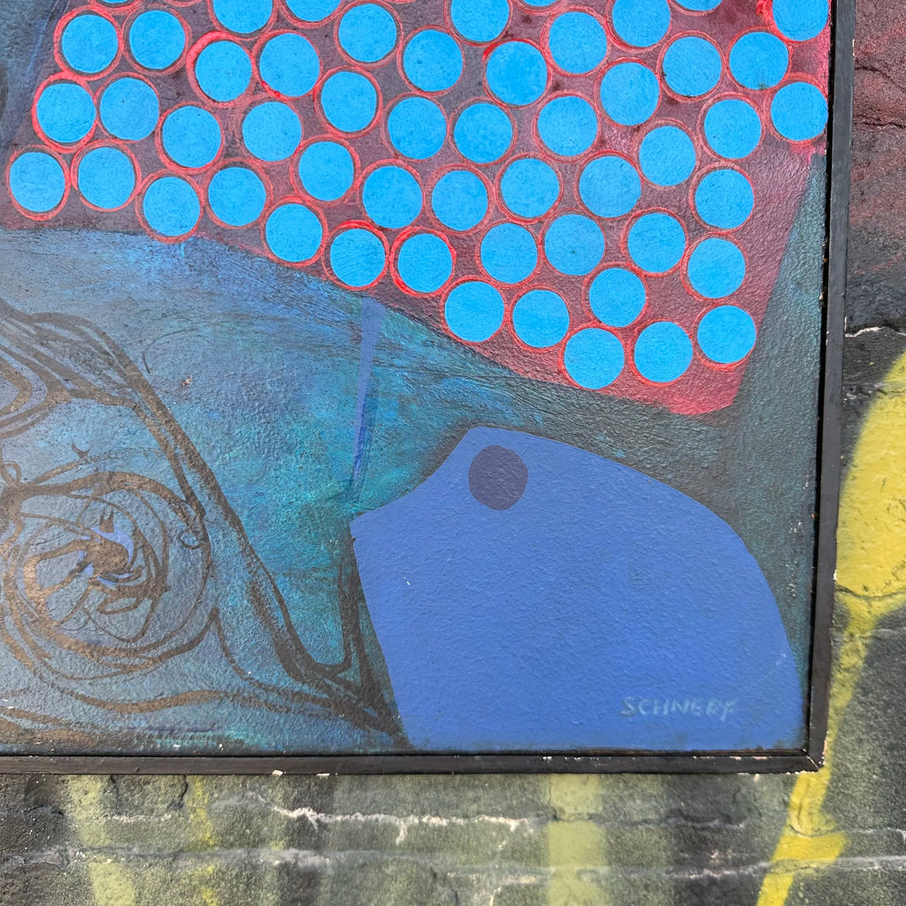 Mid 20th Century Framed Painting Titled “Thalo Formations” by H Norman Schnepf