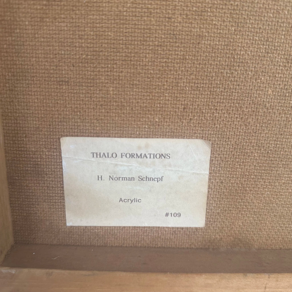 Mid 20th Century Framed Painting Titled “Thalo Formations” by H Norman Schnepf