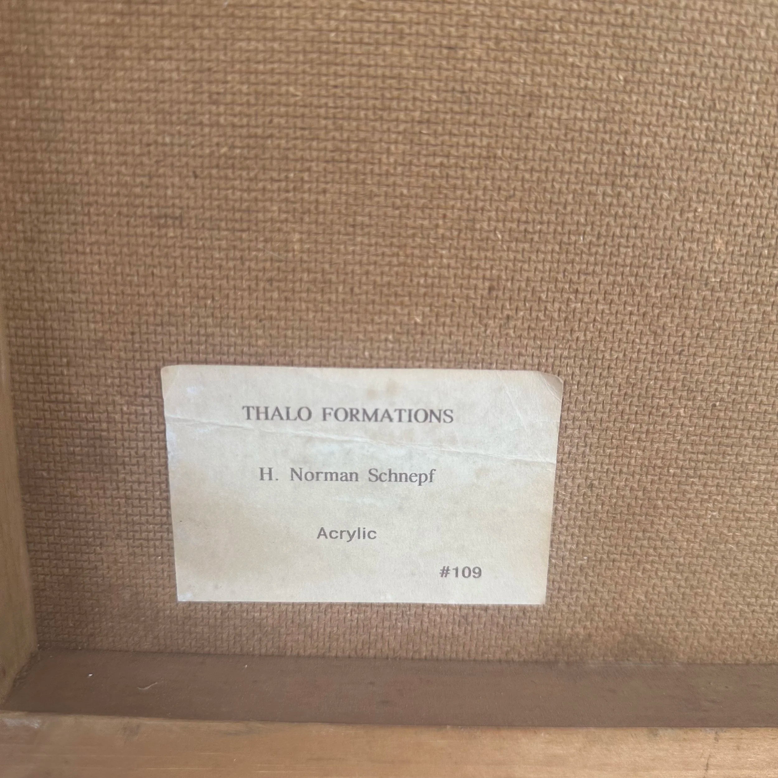 Mid 20th Century Framed Painting Titled “Thalo Formations” by H Norman Schnepf