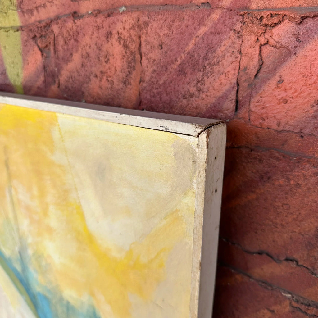 Mid 20th Century Framed Abstract Painting by H Norman Schnepf Titled “Emerging Solids I”