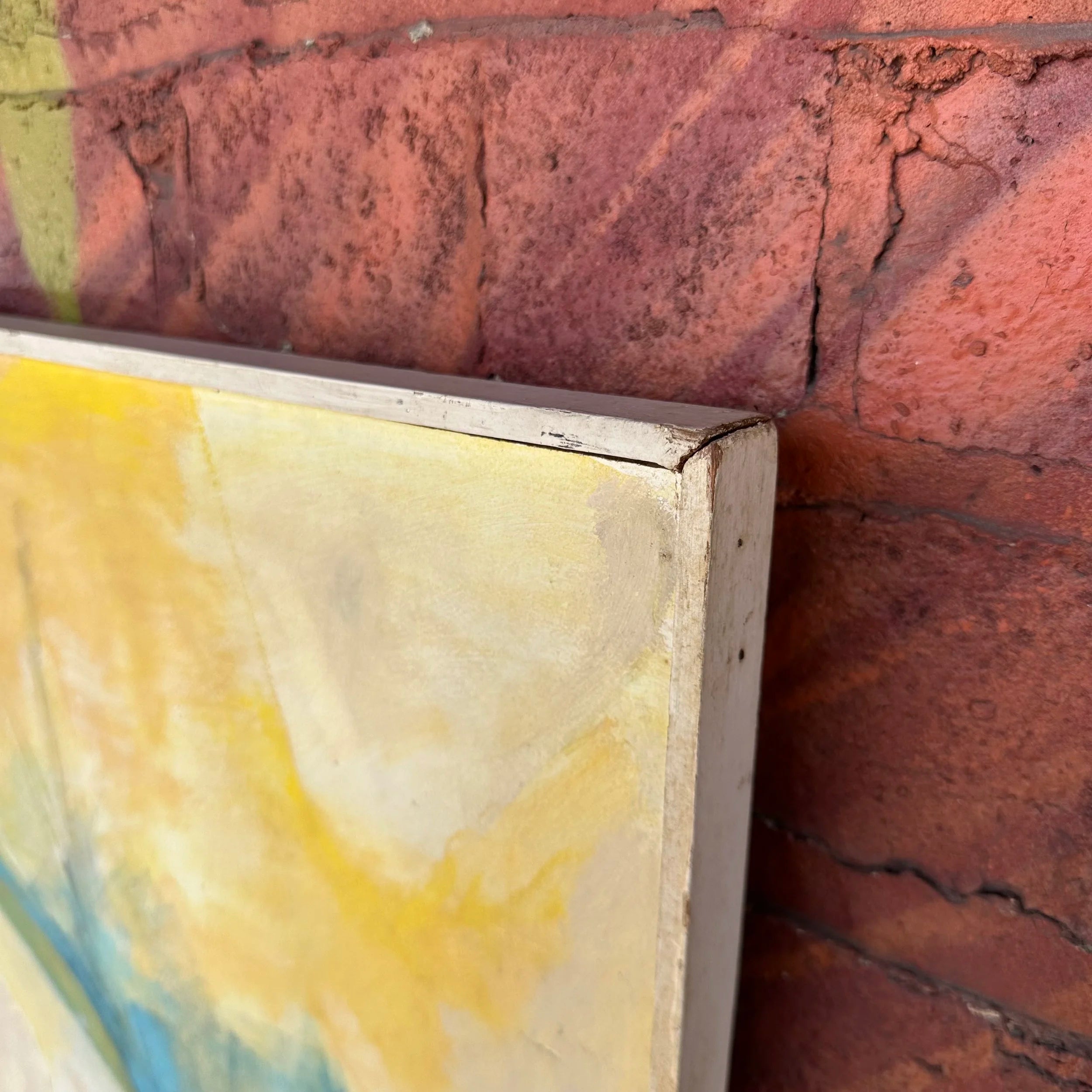 Mid 20th Century Framed Abstract Painting by H Norman Schnepf Titled “Emerging Solids I”