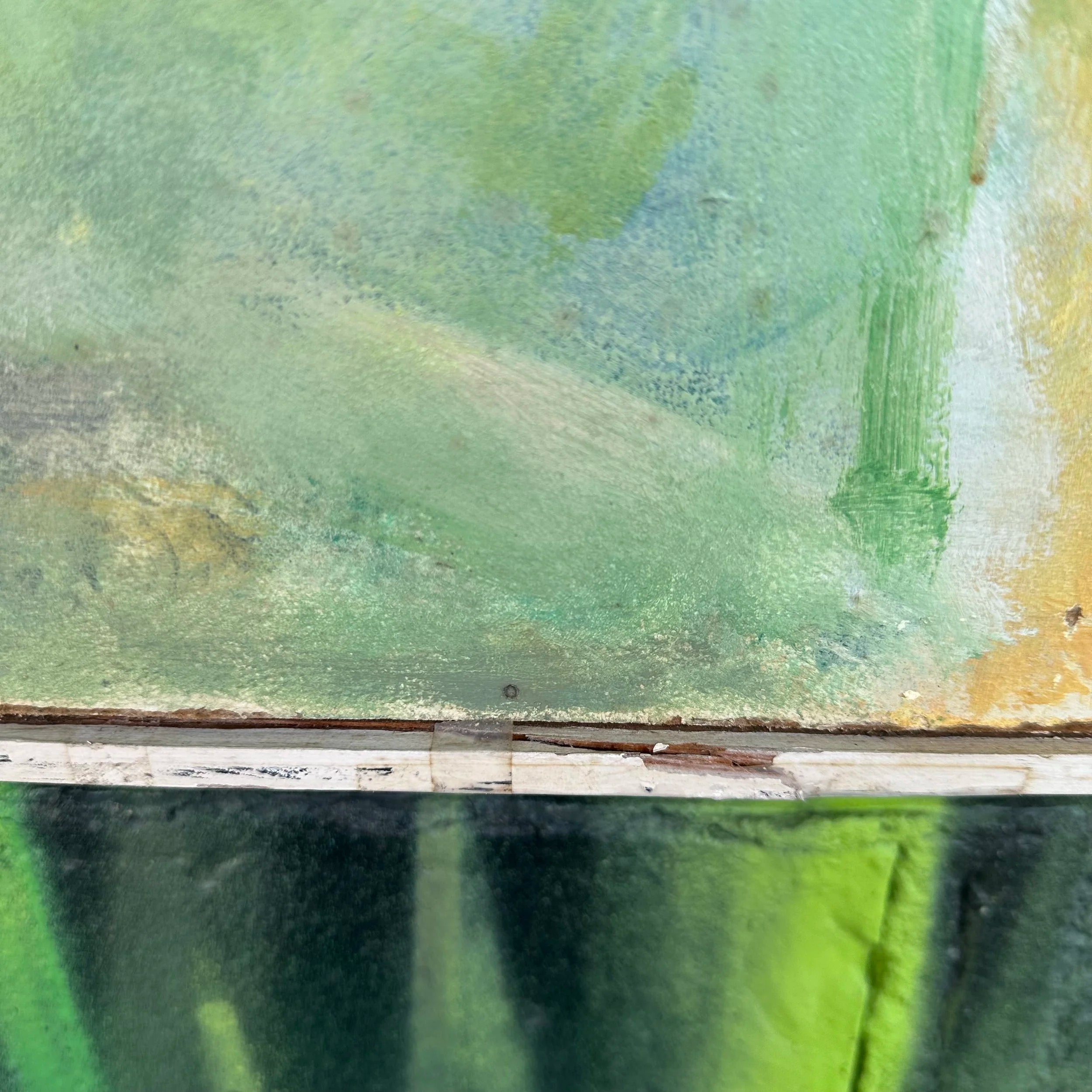 Mid 20th Century Framed Abstract Painting by H Norman Schnepf Titled “Emerging Solids I”