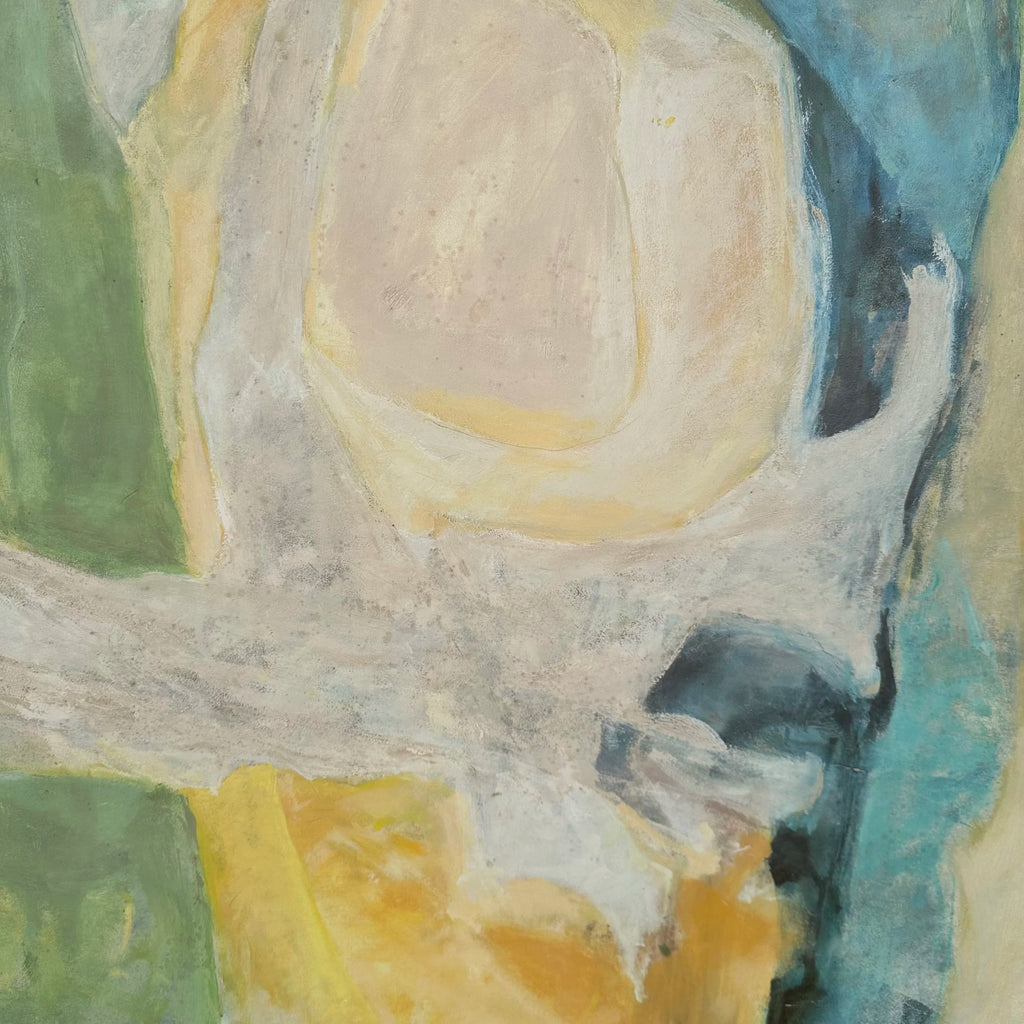 Mid 20th Century Framed Abstract Painting by H Norman Schnepf Titled “Emerging Solids I”