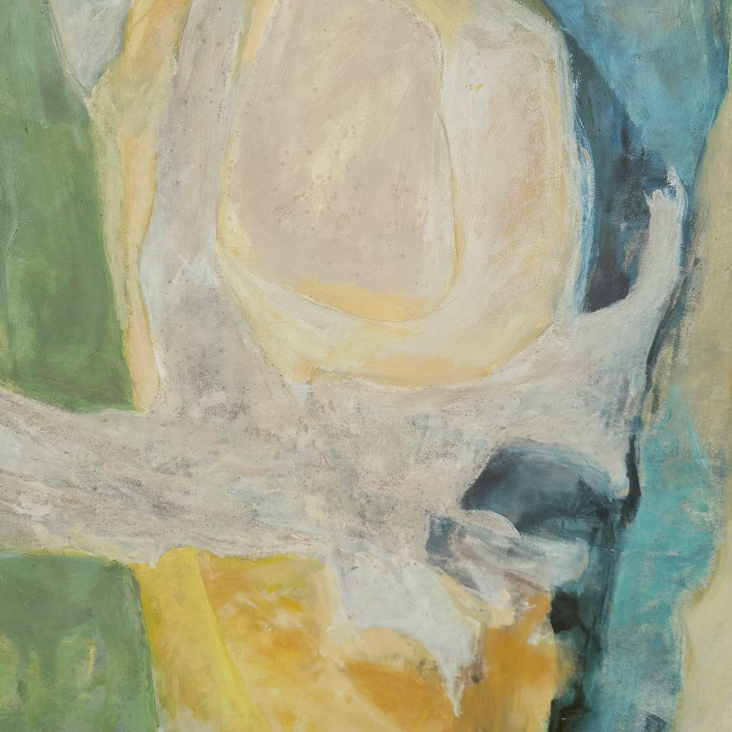 Mid 20th Century Framed Abstract Painting by H Norman Schnepf Titled “Emerging Solids I”