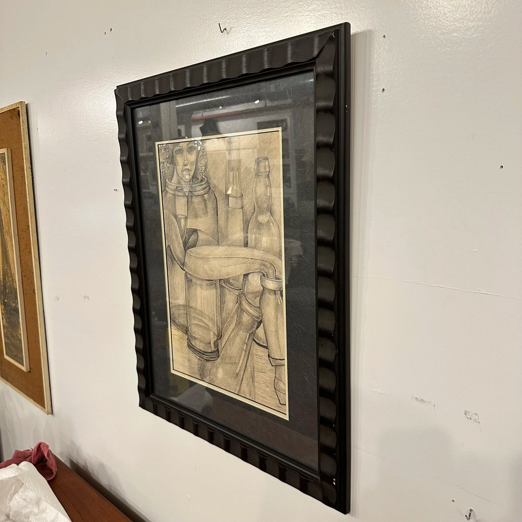 Mid 20th Century Framed Pencil Drawing by H Norman Schnepf