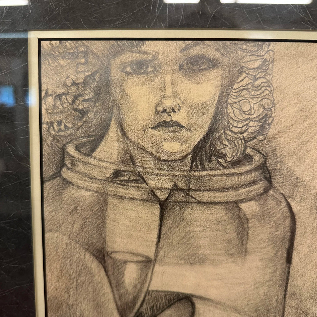 Mid 20th Century Framed Pencil Drawing by H Norman Schnepf