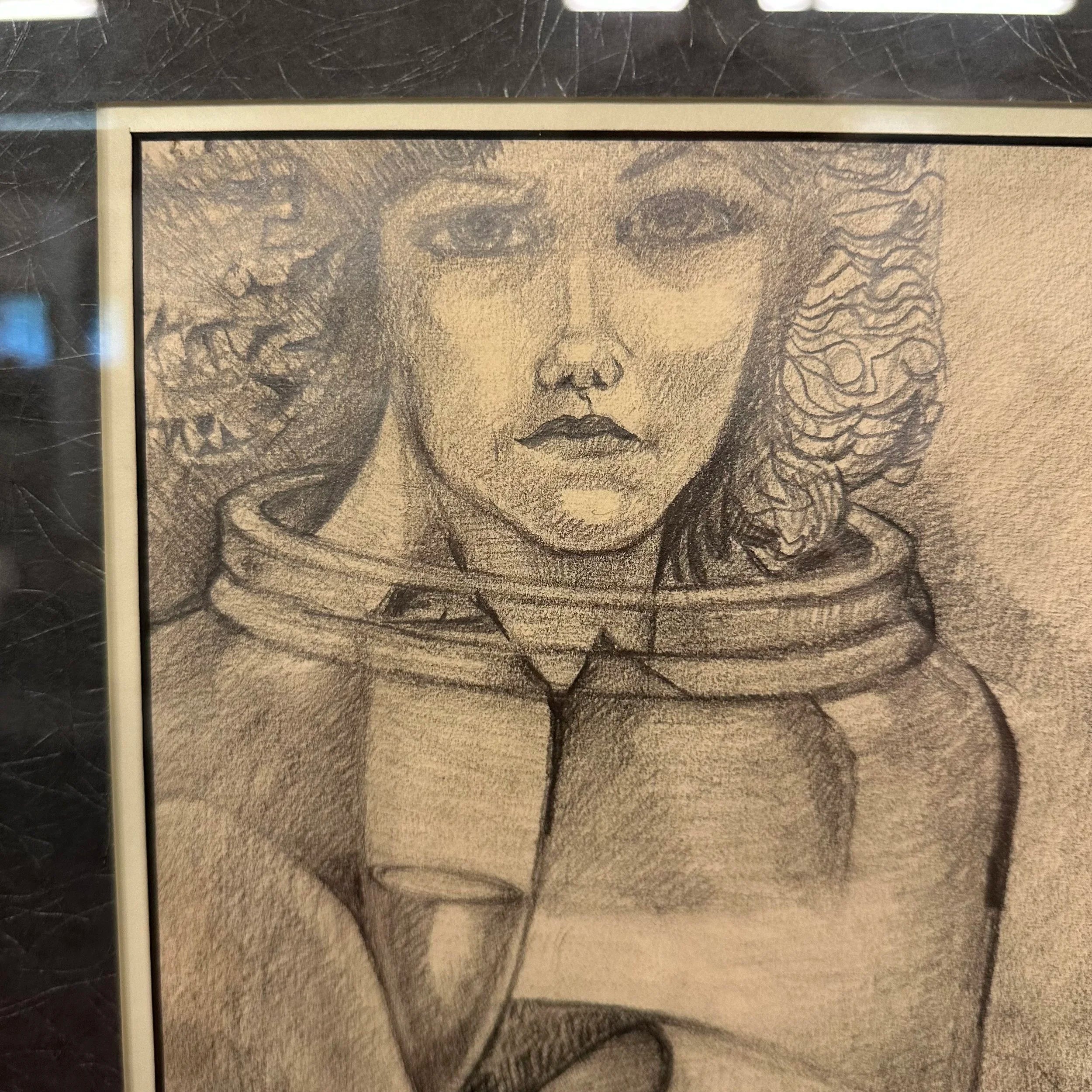 Mid 20th Century Framed Pencil Drawing by H Norman Schnepf