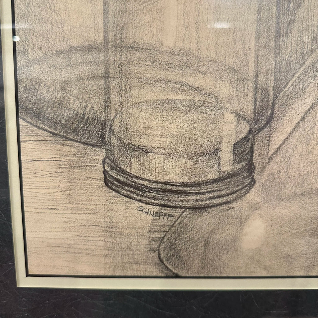 Mid 20th Century Framed Pencil Drawing by H Norman Schnepf
