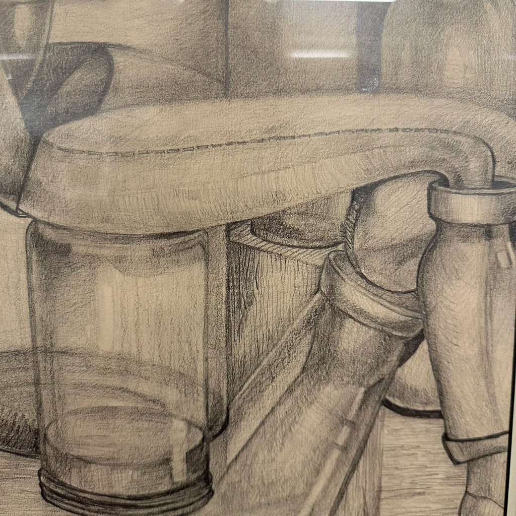Mid 20th Century Framed Pencil Drawing by H Norman Schnepf