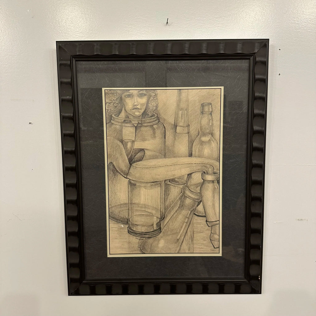 Mid 20th Century Framed Pencil Drawing by H Norman Schnepf