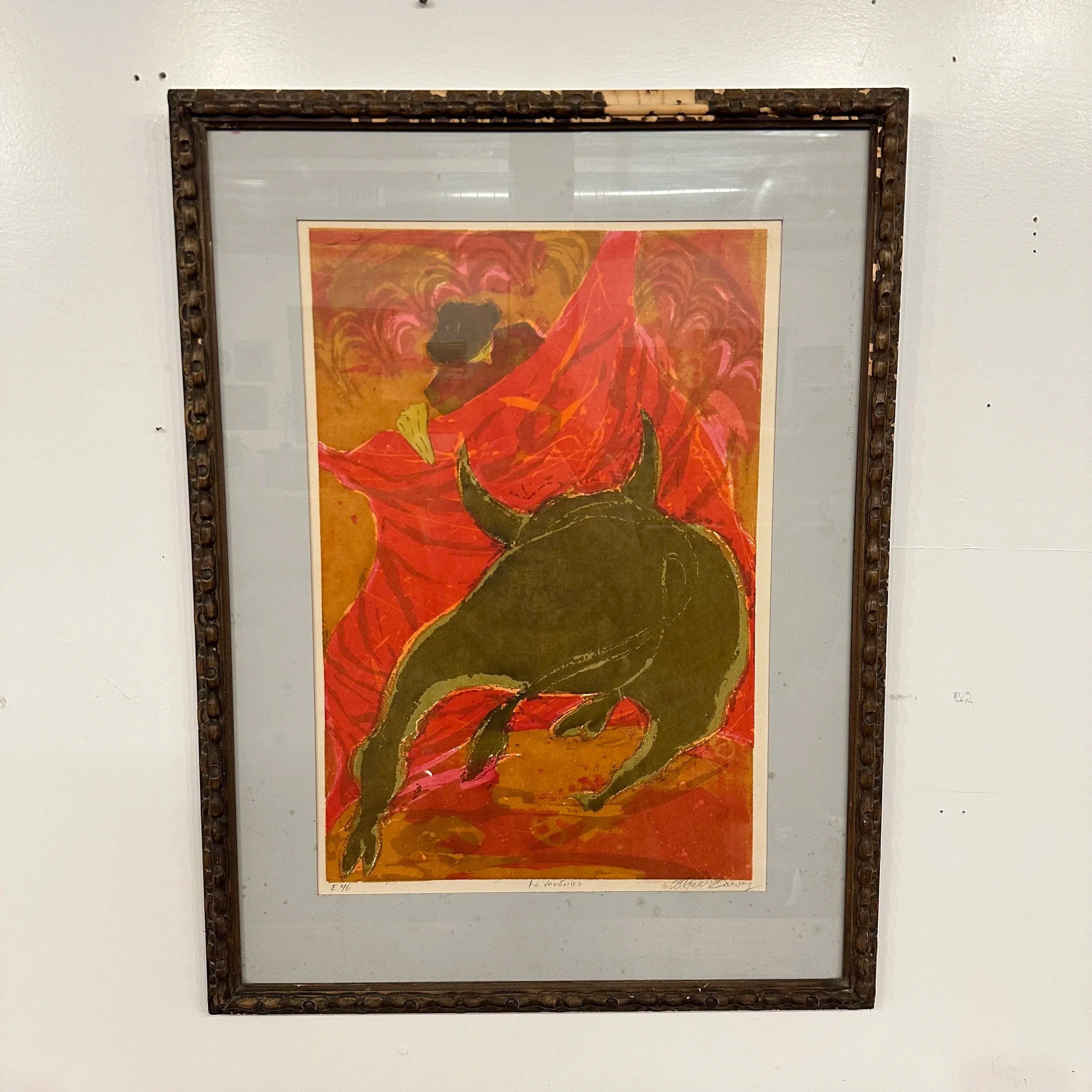 Mid 20th Century “La Verónica” Bullfight Lithograph