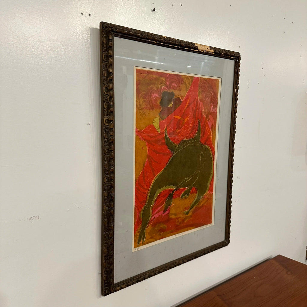 Mid 20th Century “La Verónica” Bullfight Lithograph