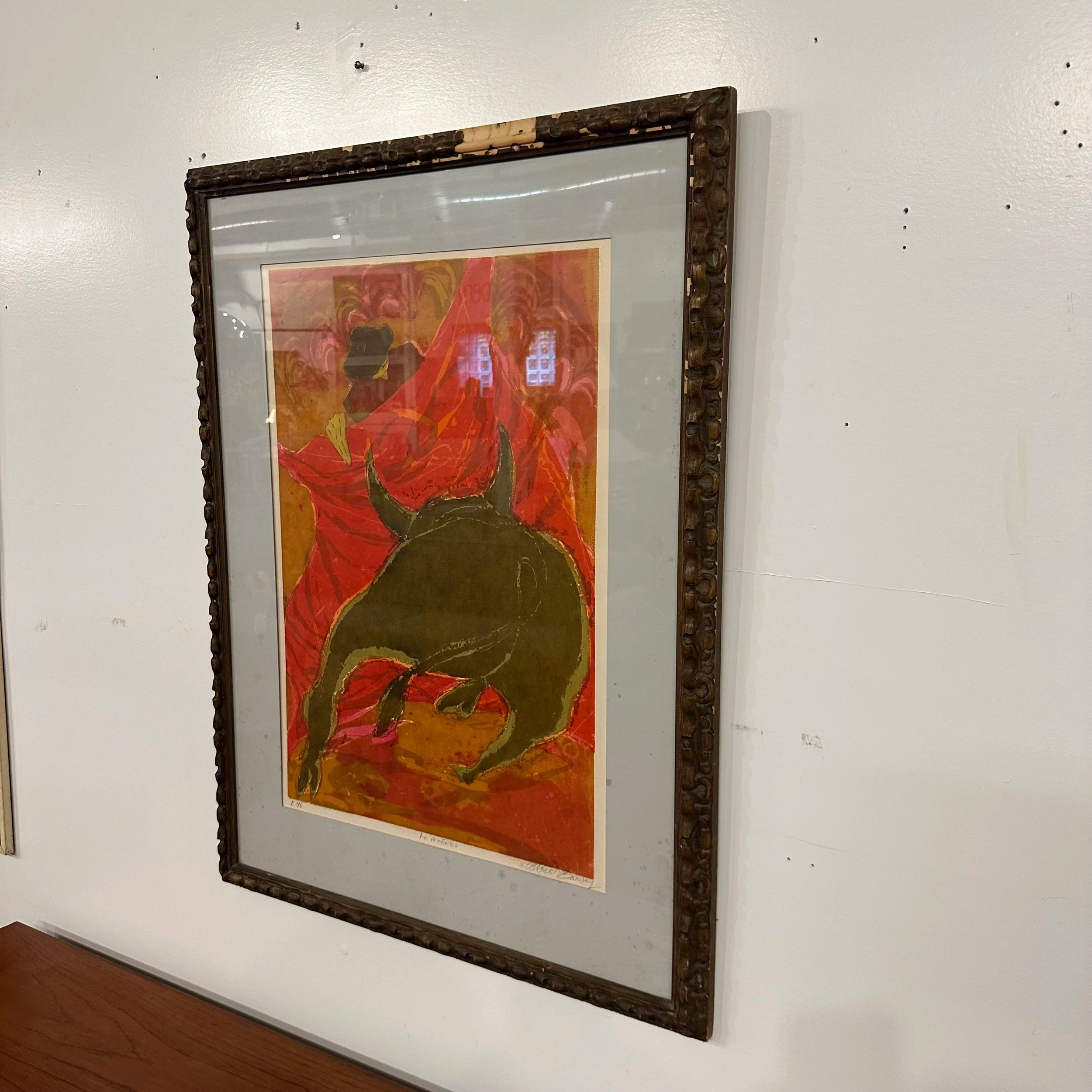 Mid 20th Century “La Verónica” Bullfight Lithograph