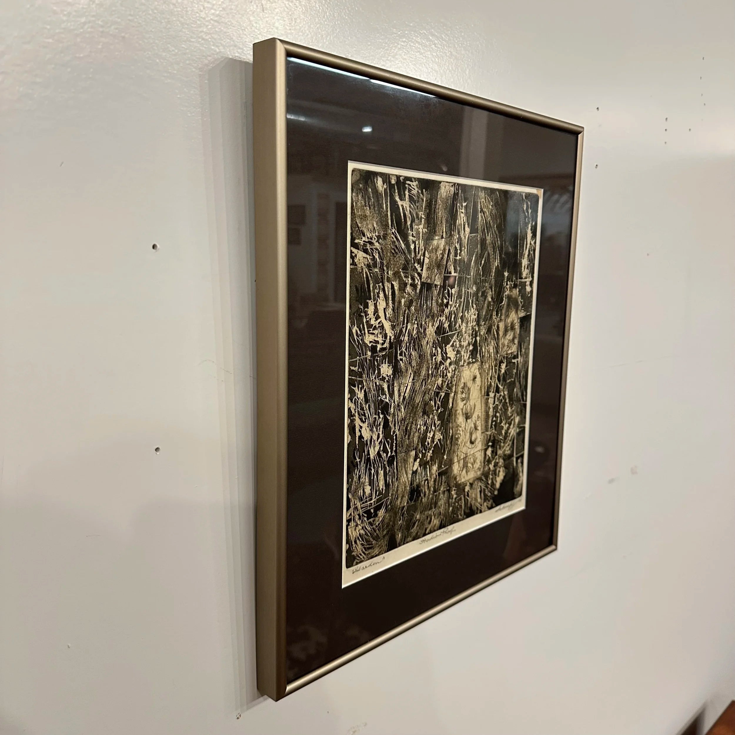 1961 Abstract Studio Proof “Garden” by H Norman Schnepf Block Print