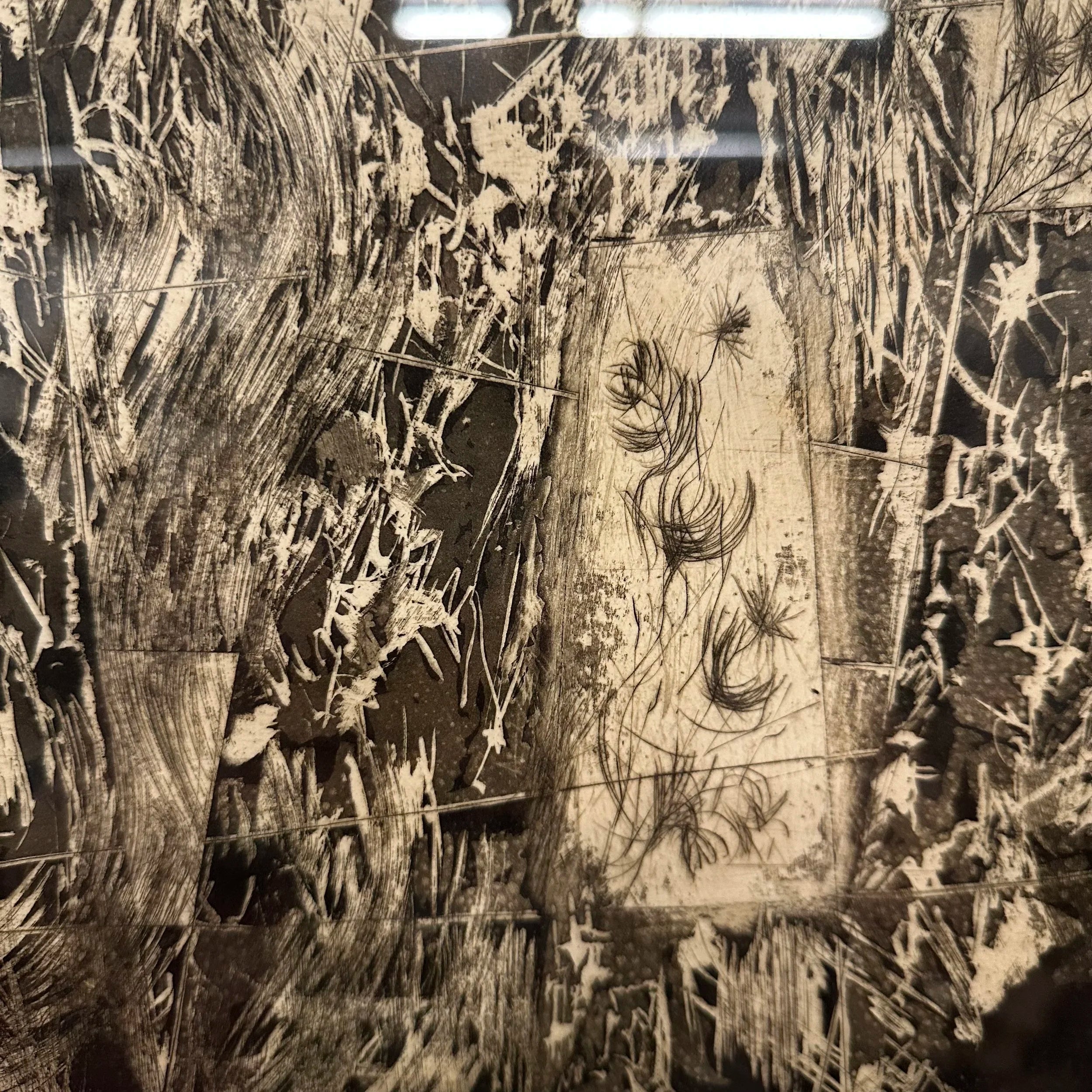 1961 Abstract Studio Proof “Garden” by H Norman Schnepf Block Print