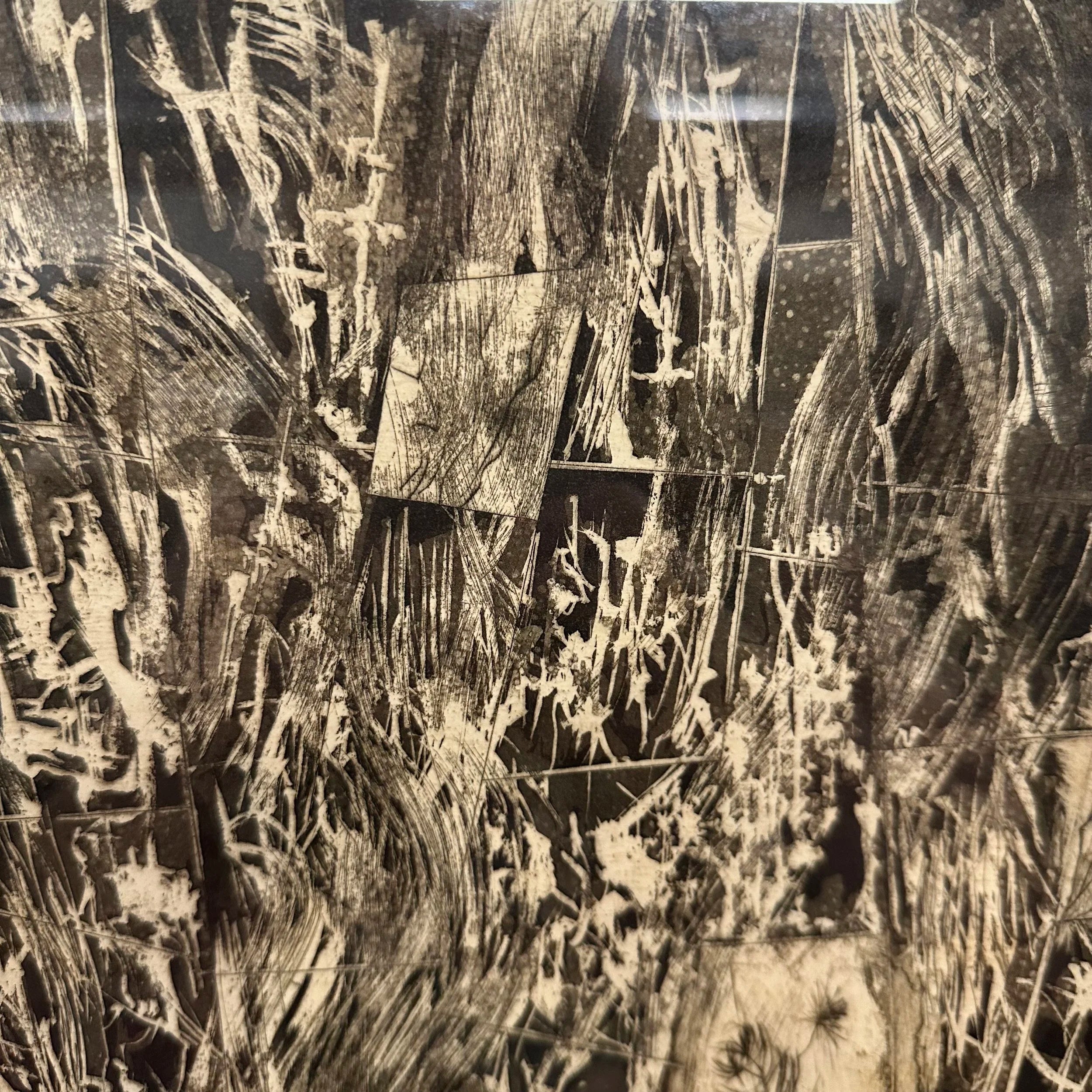 1961 Abstract Studio Proof “Garden” by H Norman Schnepf Block Print