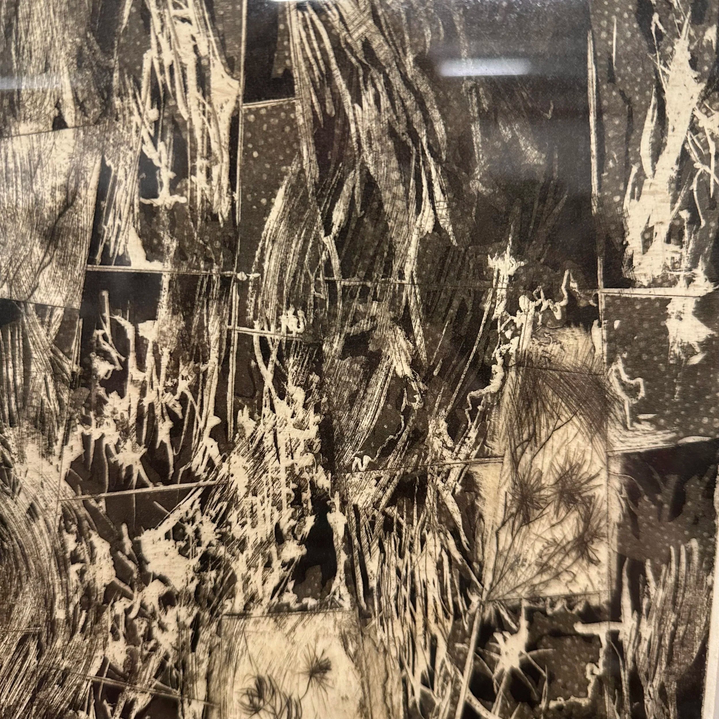 1961 Abstract Studio Proof “Garden” by H Norman Schnepf Block Print