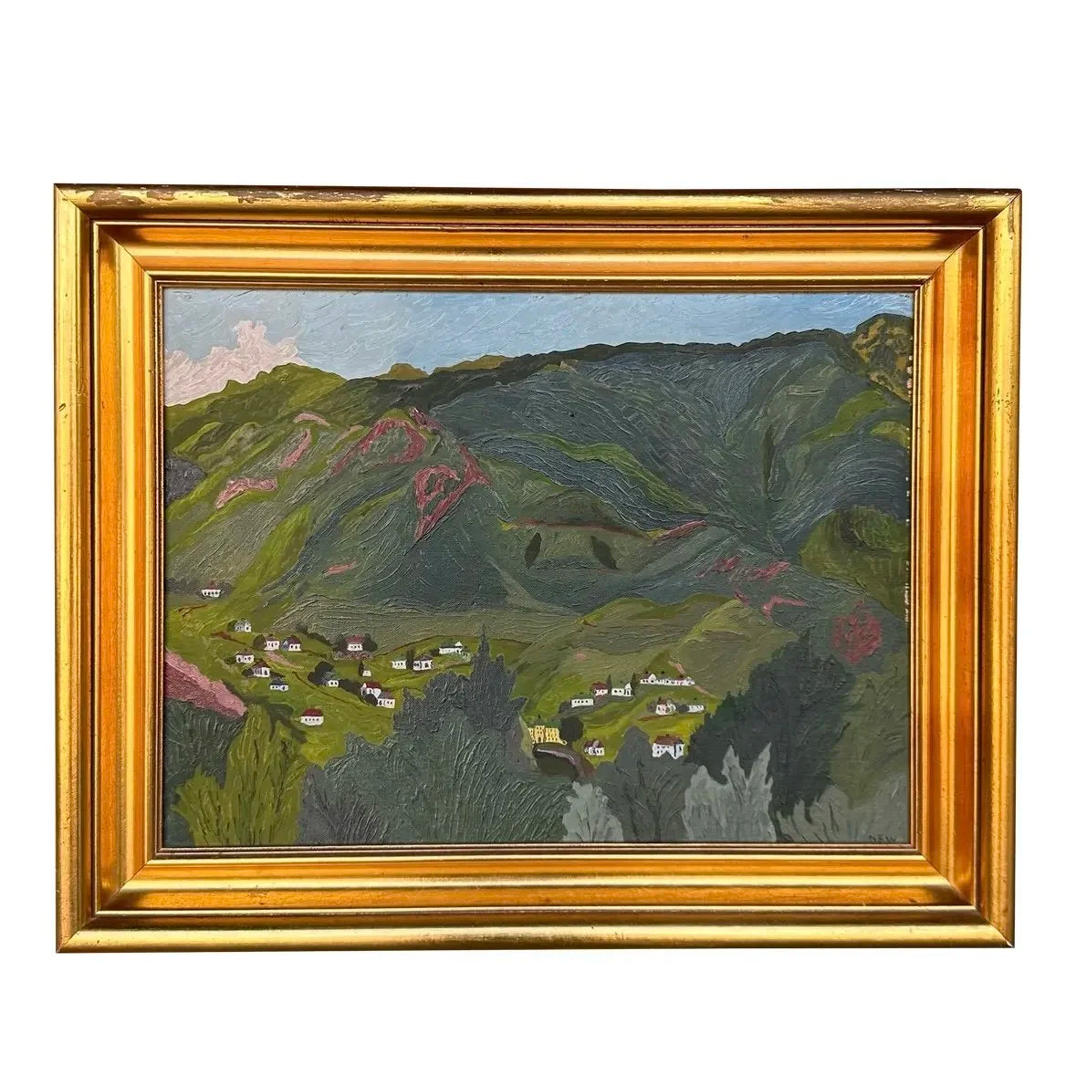 1950 Landscape Painting of Manitou Springs, Colorado by Dorothy F. Wetz