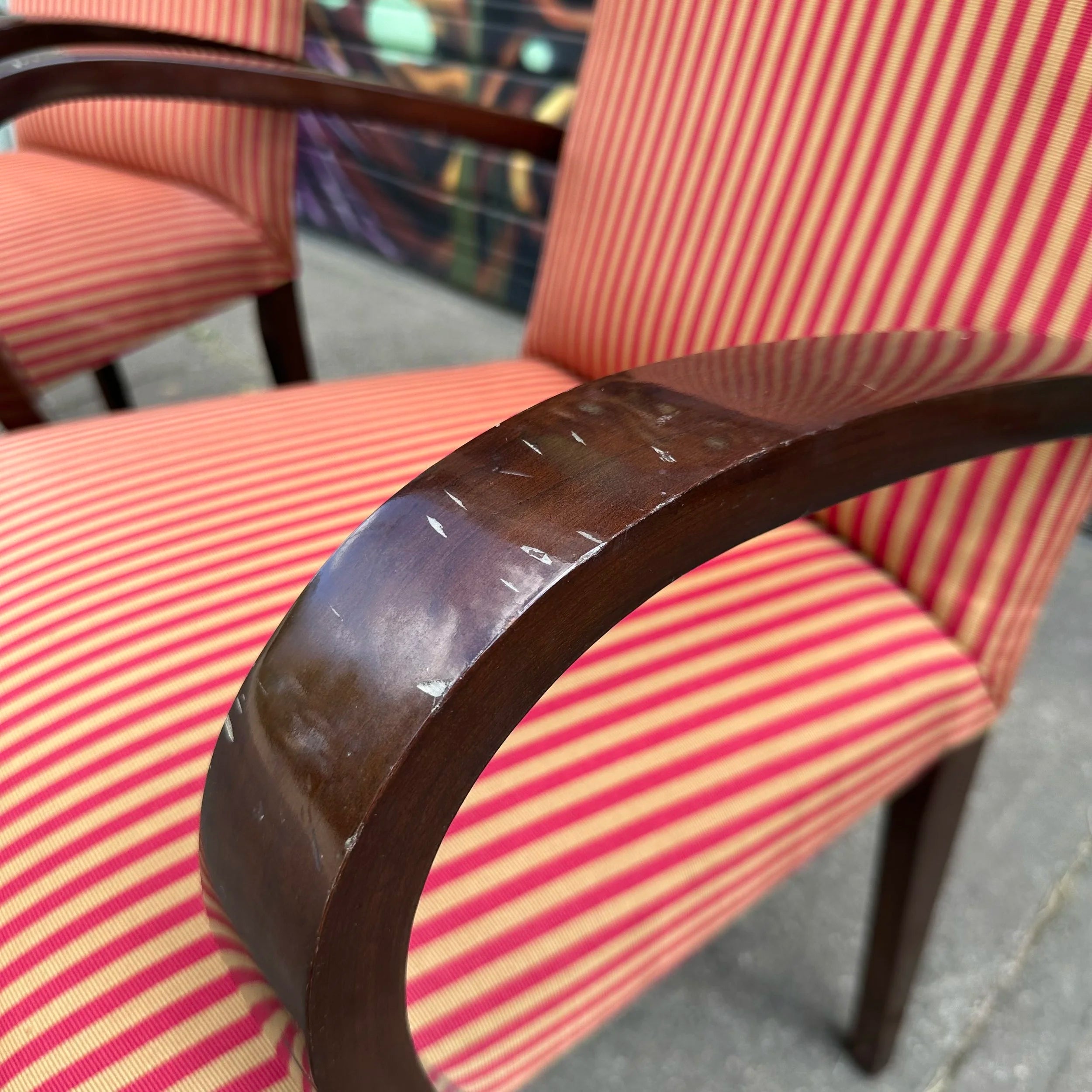Set of 6 Dakota Jackson PFM Royale Arm Dining Chairs