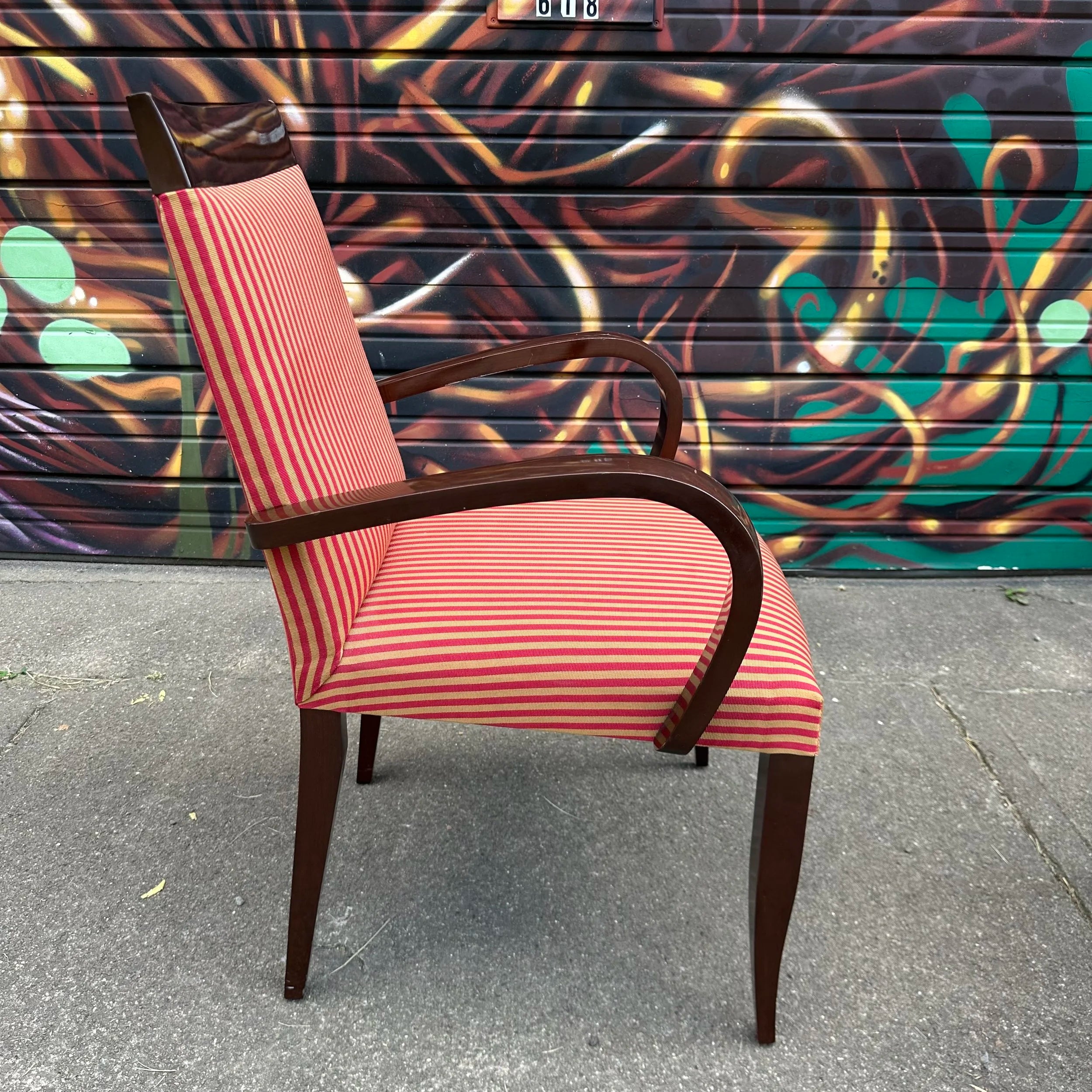 Set of 6 Dakota Jackson PFM Royale Arm Dining Chairs
