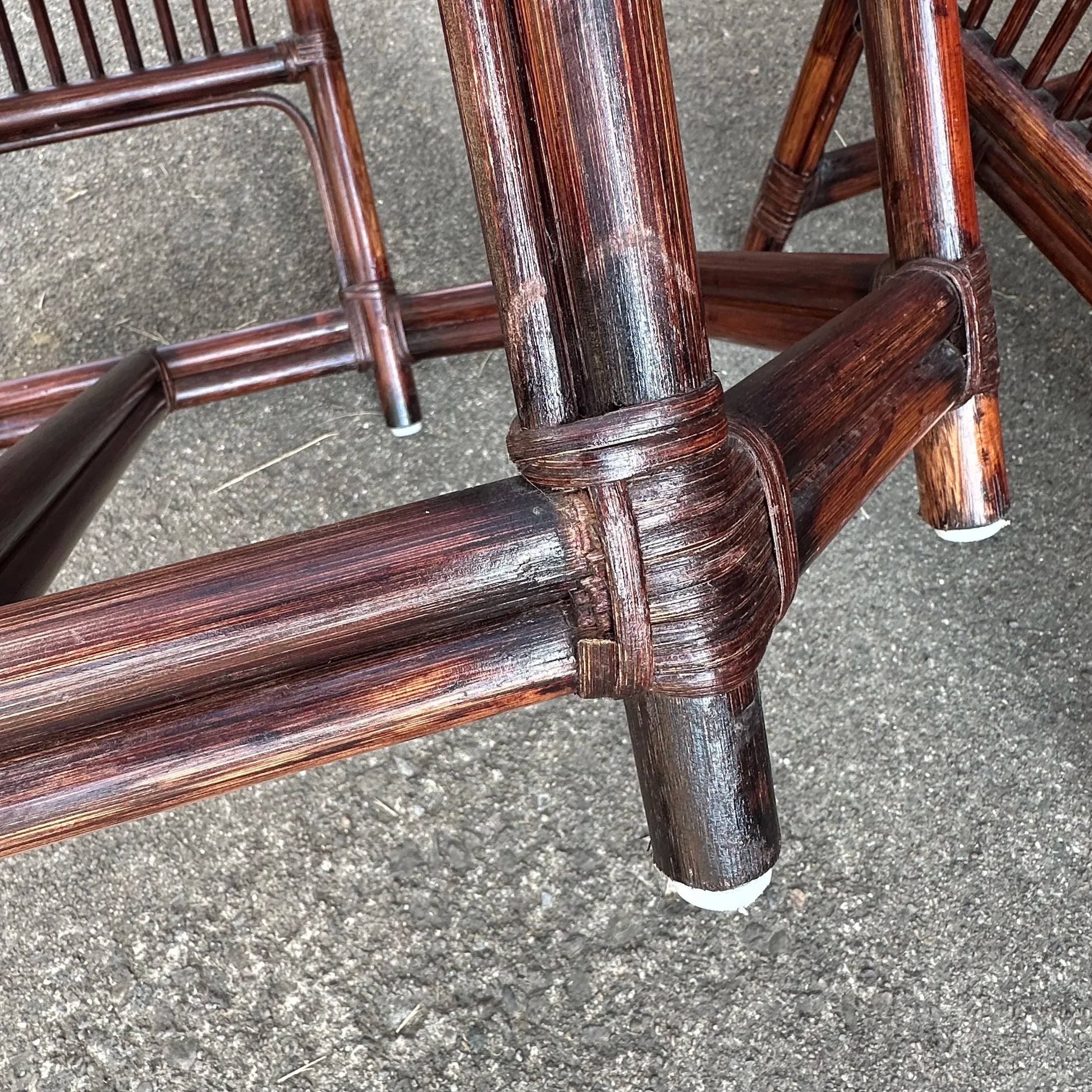 Pair of Brighton Pavilion Fretwork Bamboo Lounge Arm Chairs