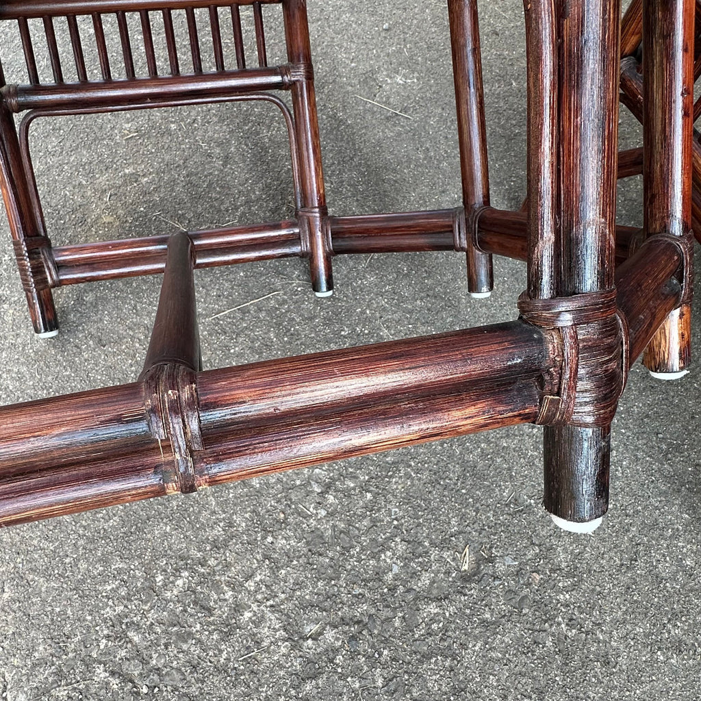 Pair of Brighton Pavilion Fretwork Bamboo Lounge Arm Chairs