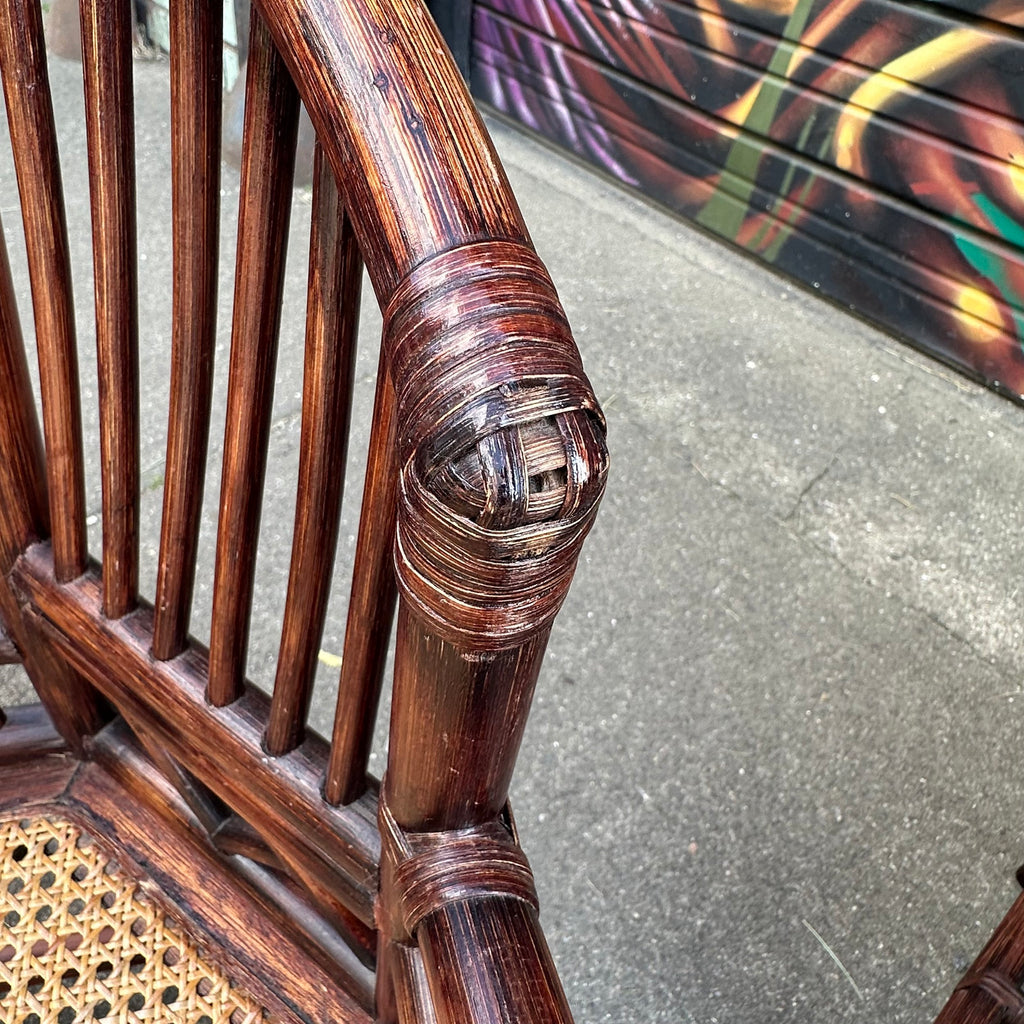Pair of Brighton Pavilion Fretwork Bamboo Lounge Arm Chairs