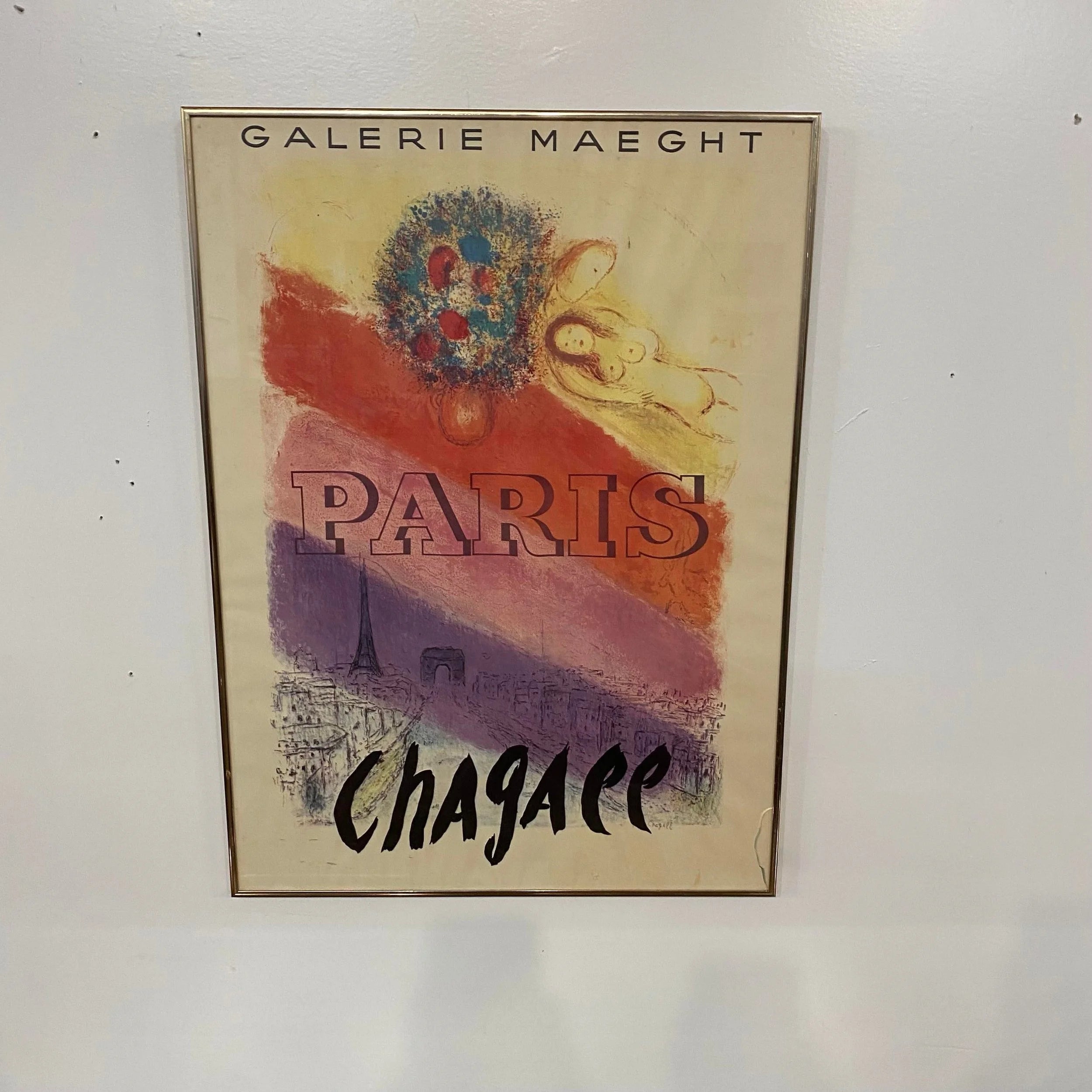 Original Galerie Maeght Paris Poster for Chagall Exhibit 1954