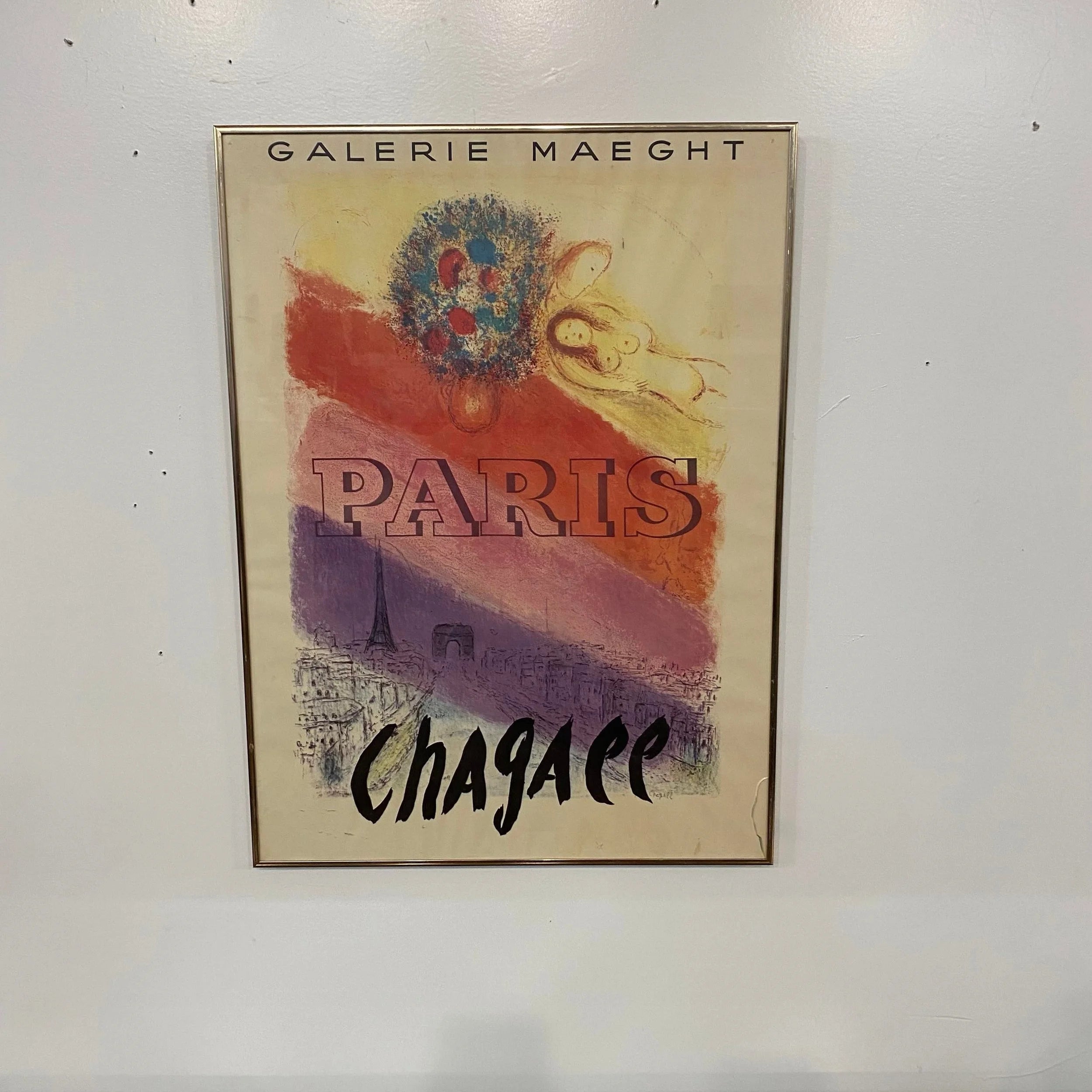 Original Galerie Maeght Paris Poster for Chagall Exhibit 1954