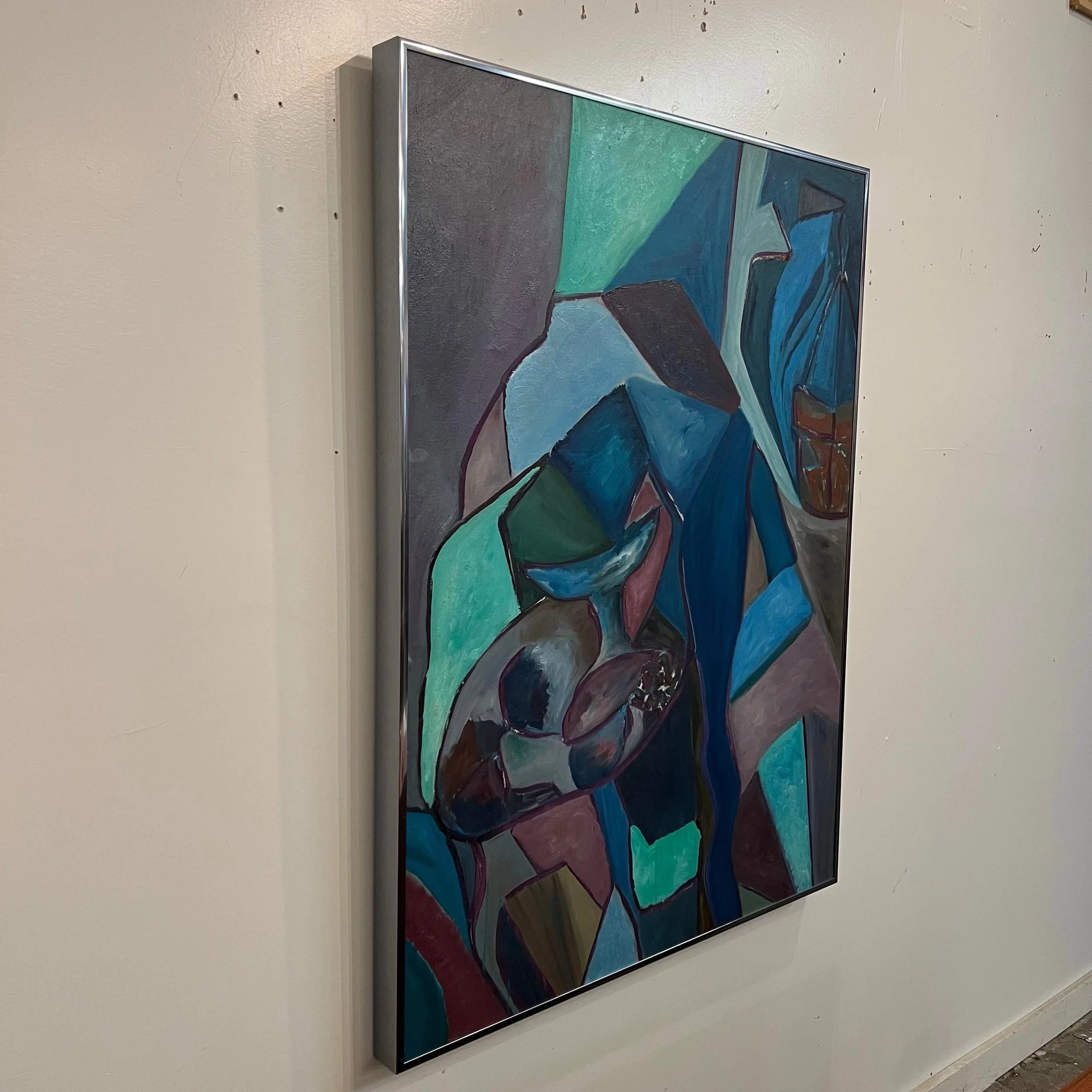 Framed Abstract Painting 1980’s American