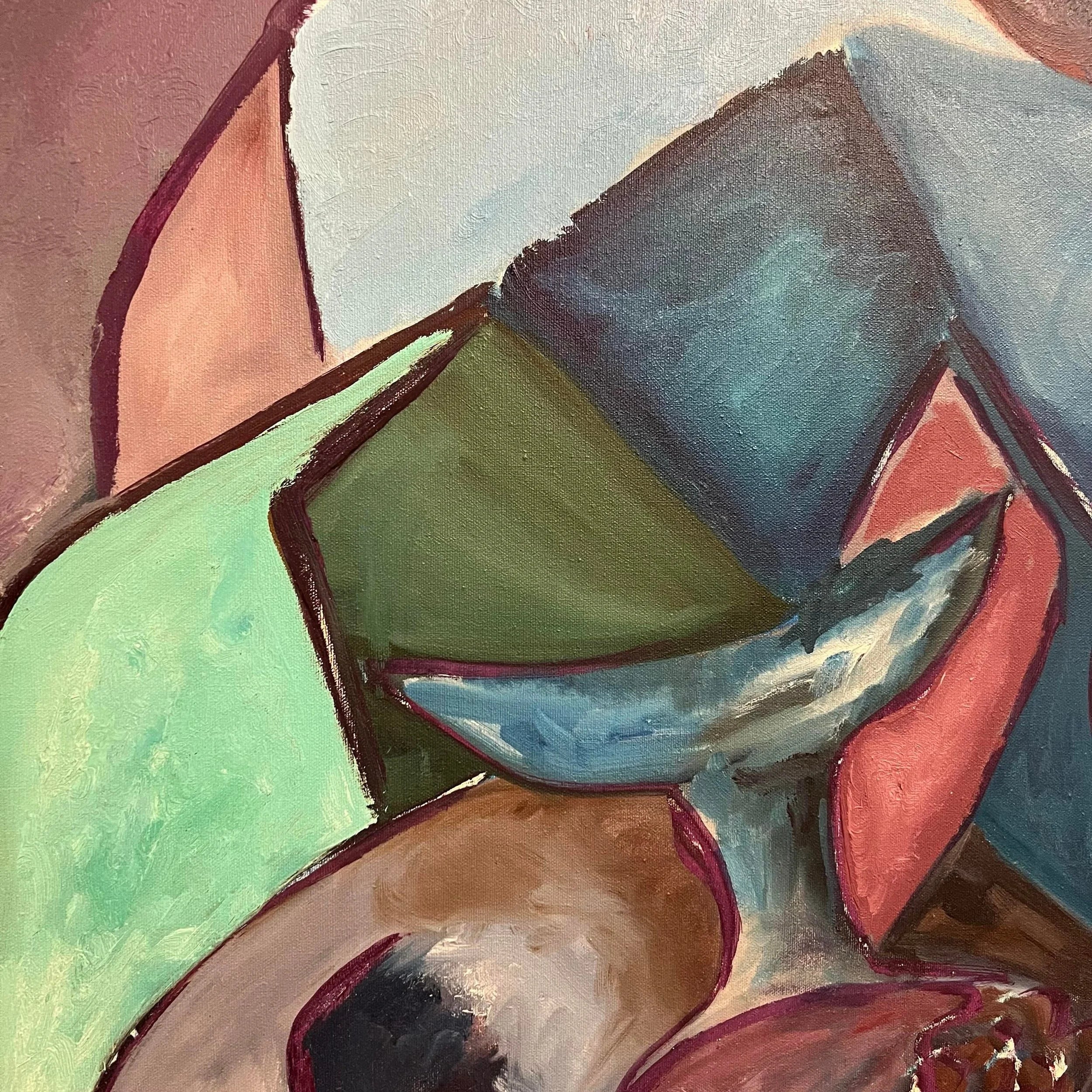 Framed Abstract Painting 1980’s American
